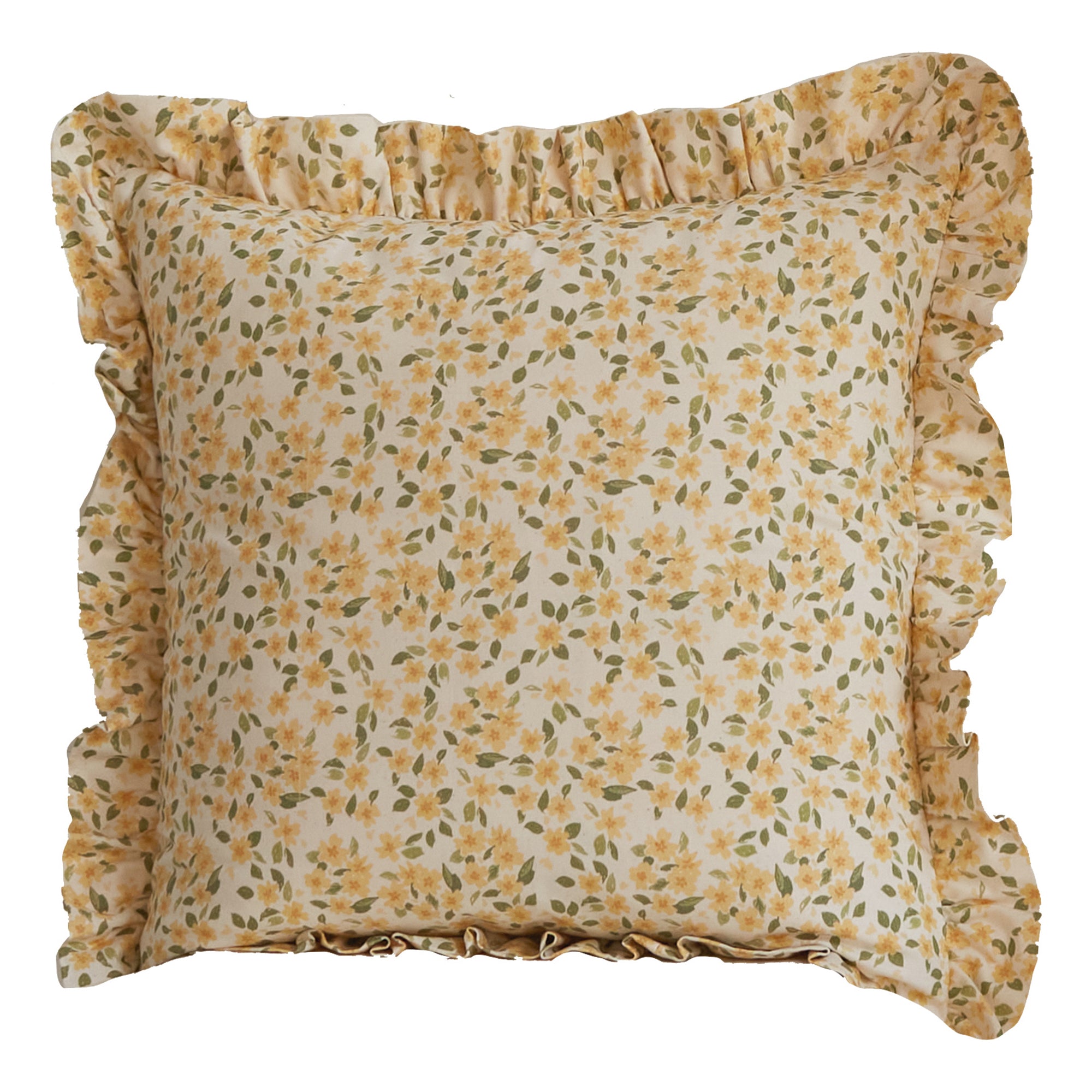 Primrose, calico frill cushion