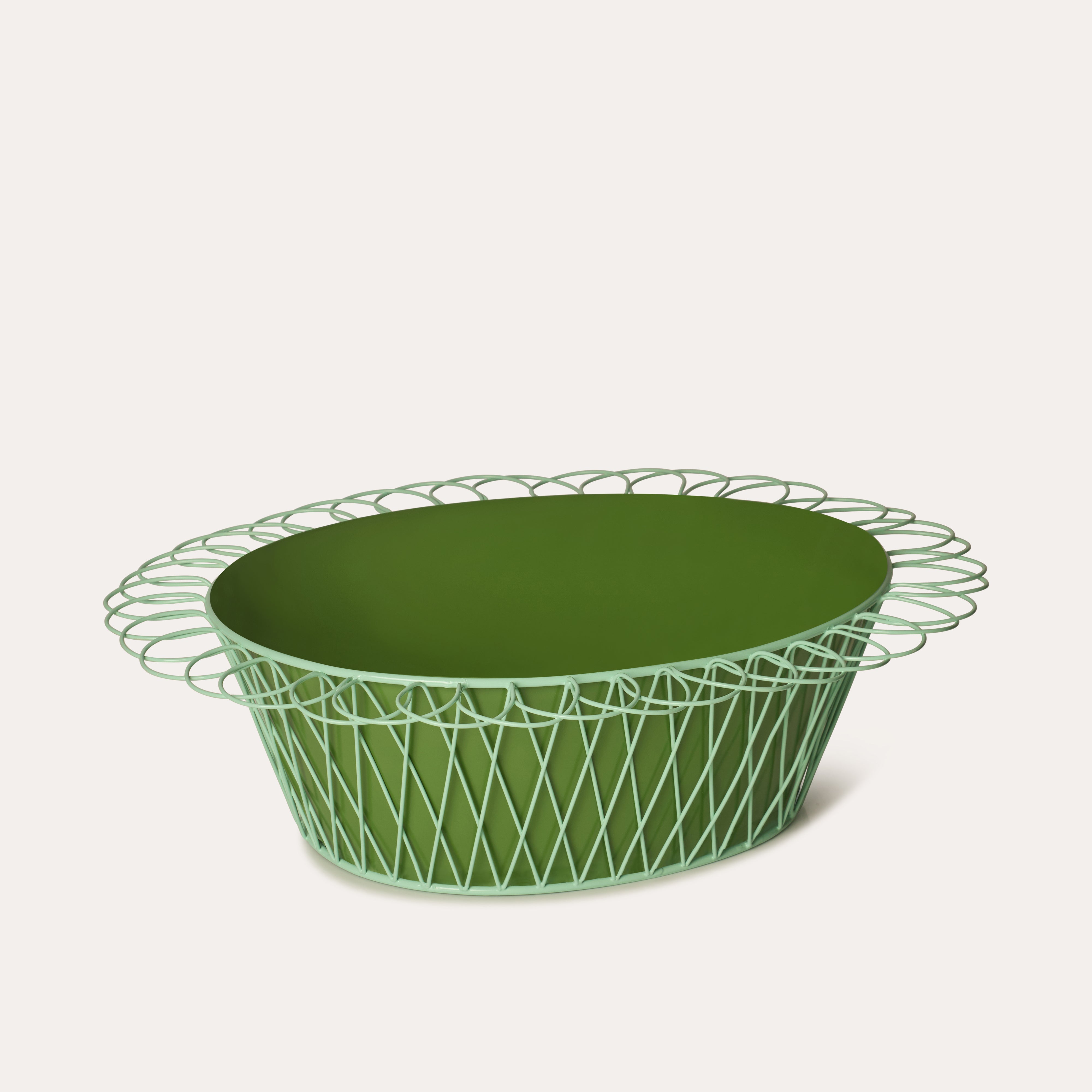 Wire Basket Planter | Apple Green & Turquoise
