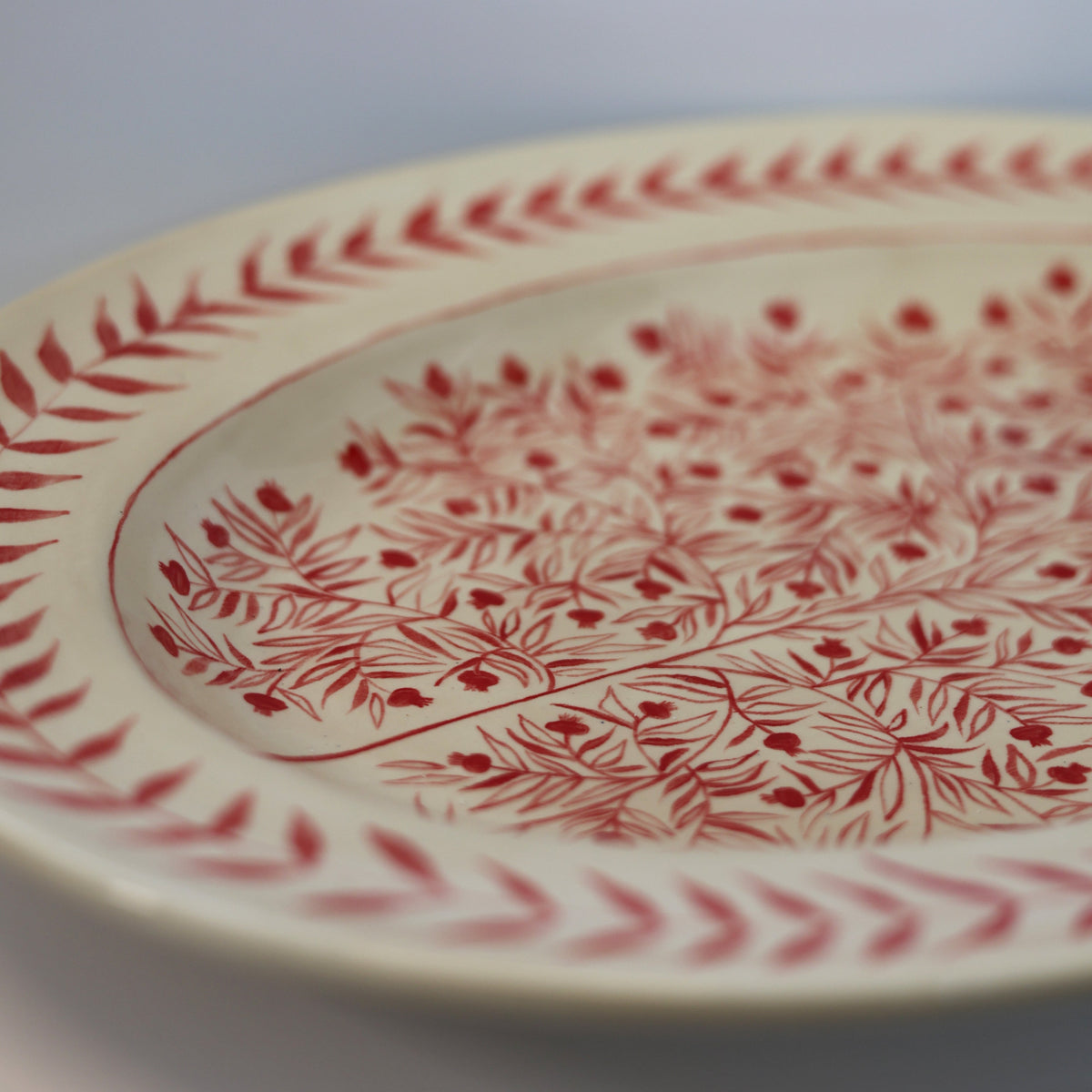 Hand Painted Pomegranate Oval Platter