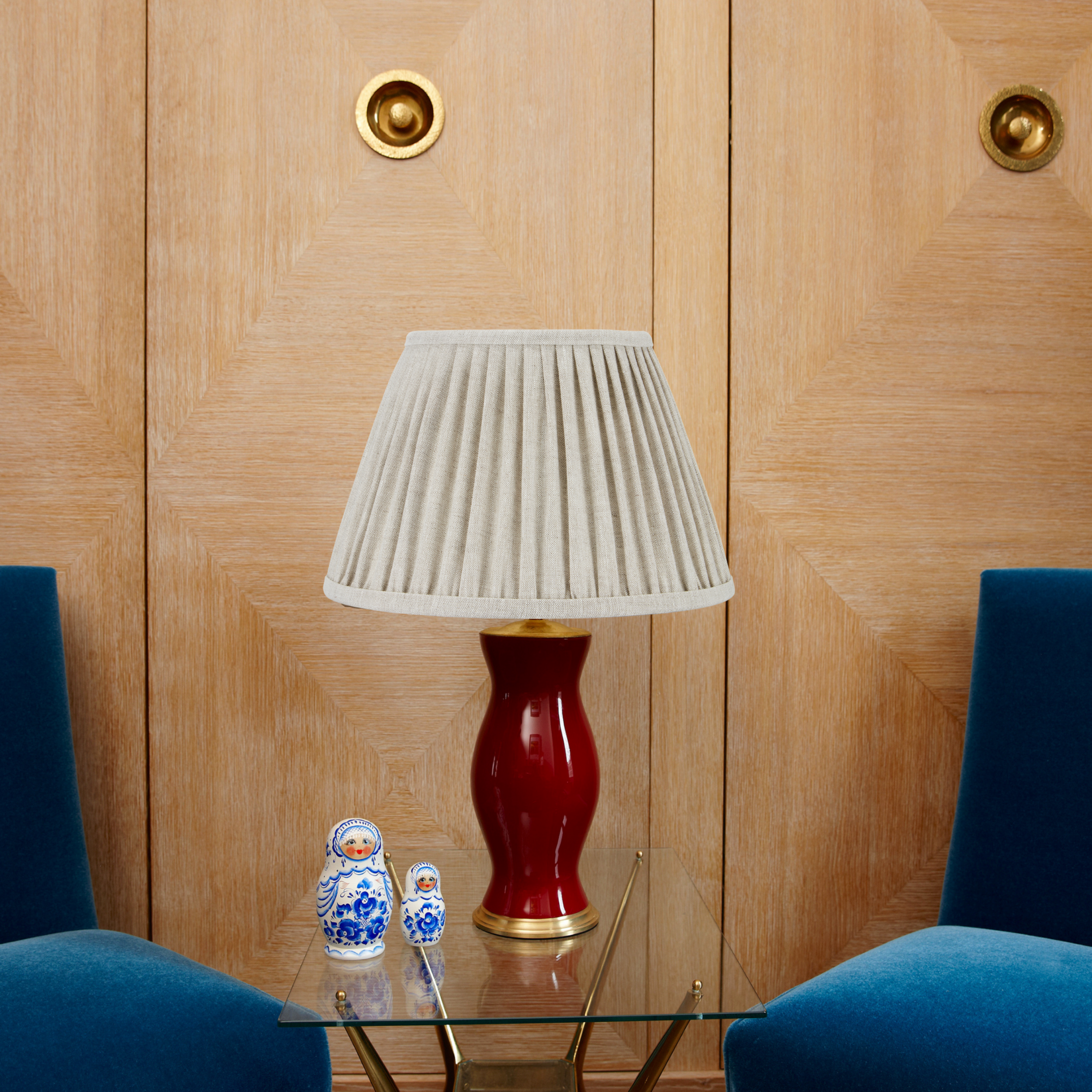 PLEATED LINEN LAMPSHADE IN OATMEAL