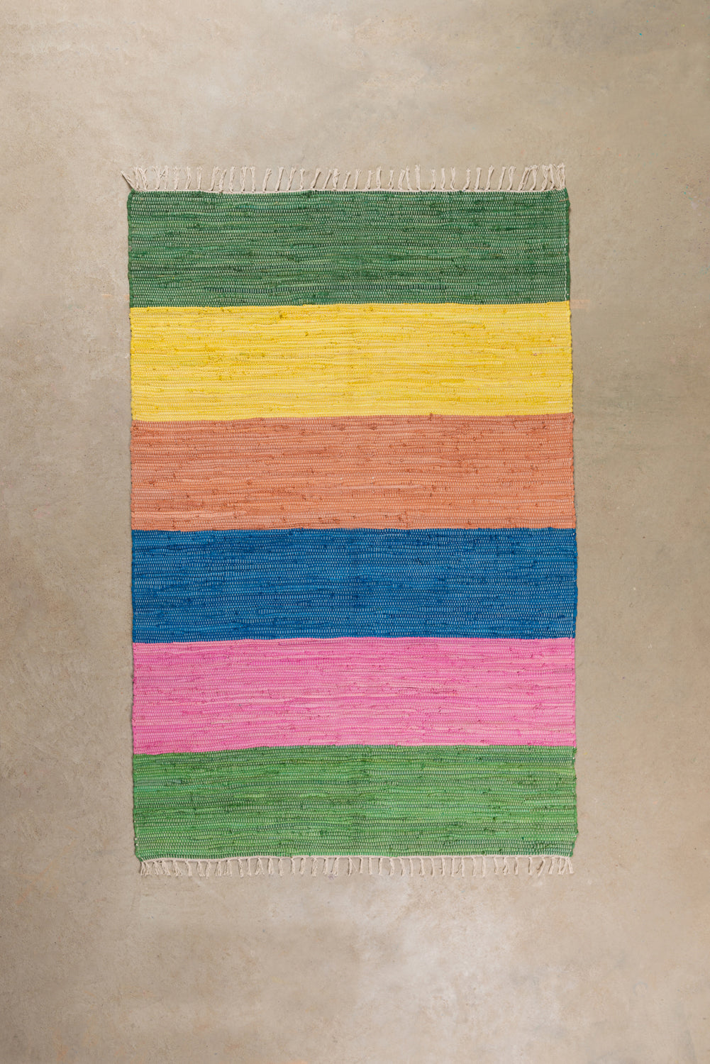 Bright Block Stripe Medium Recycled Rug