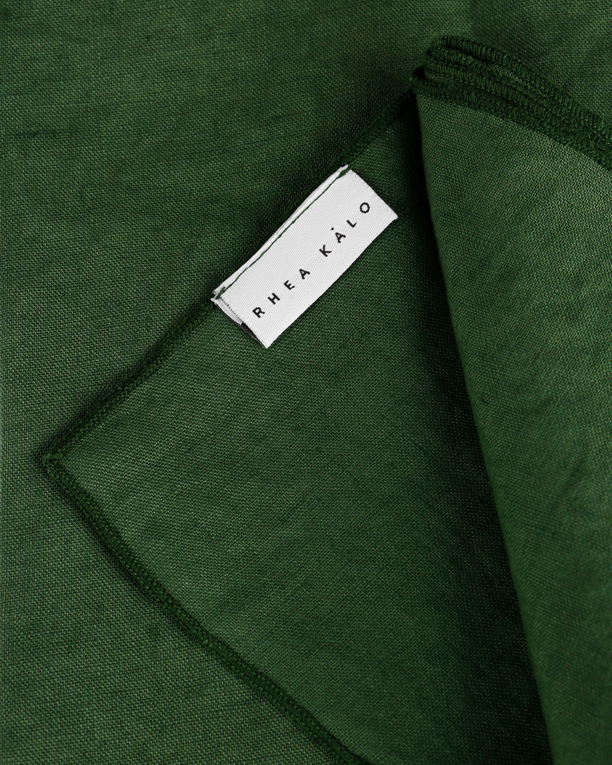 Green linen napkin