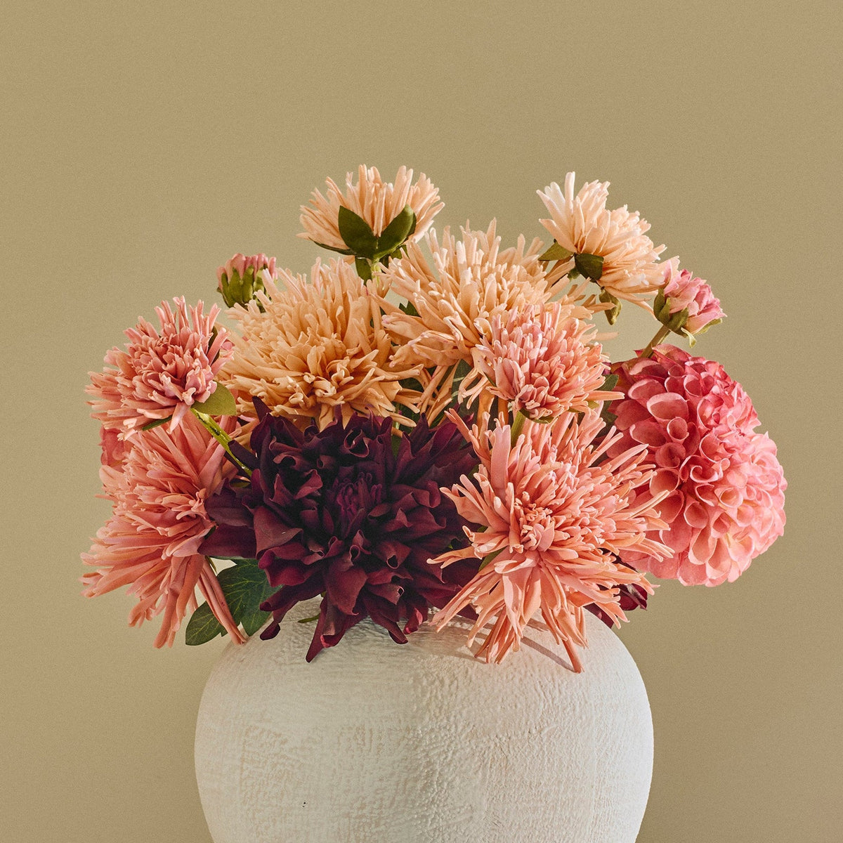 Ruby - Faux Flower Arrangement - Reds, Peaches & Pinks