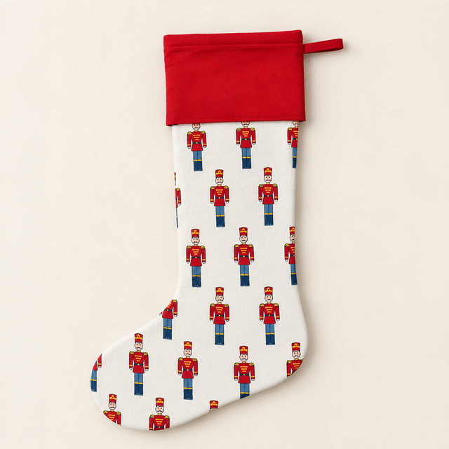 Toy Soldier Christmas Stocking in Red