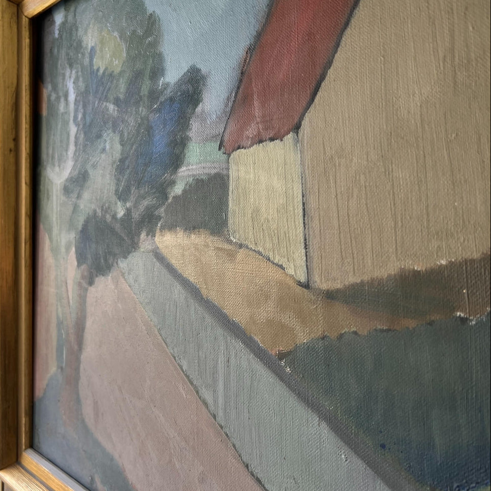 Red Roof Oil Painting