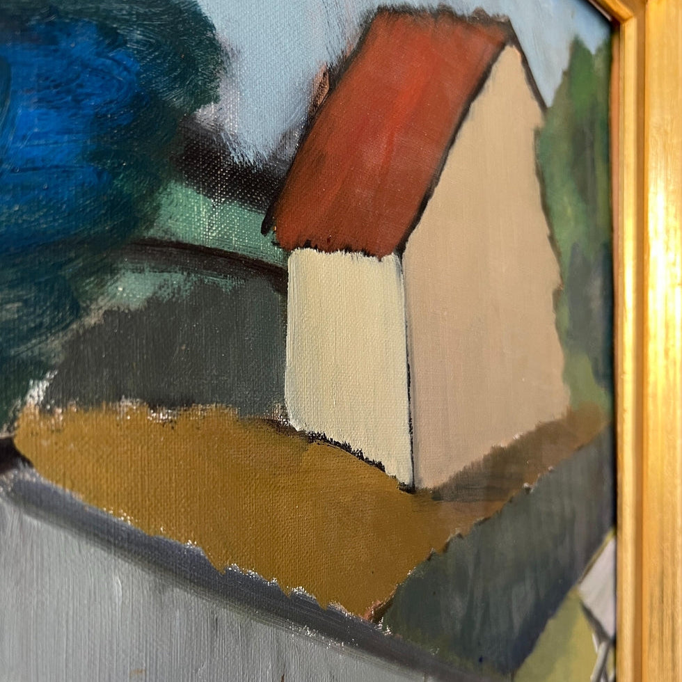 Red Roof Oil Painting