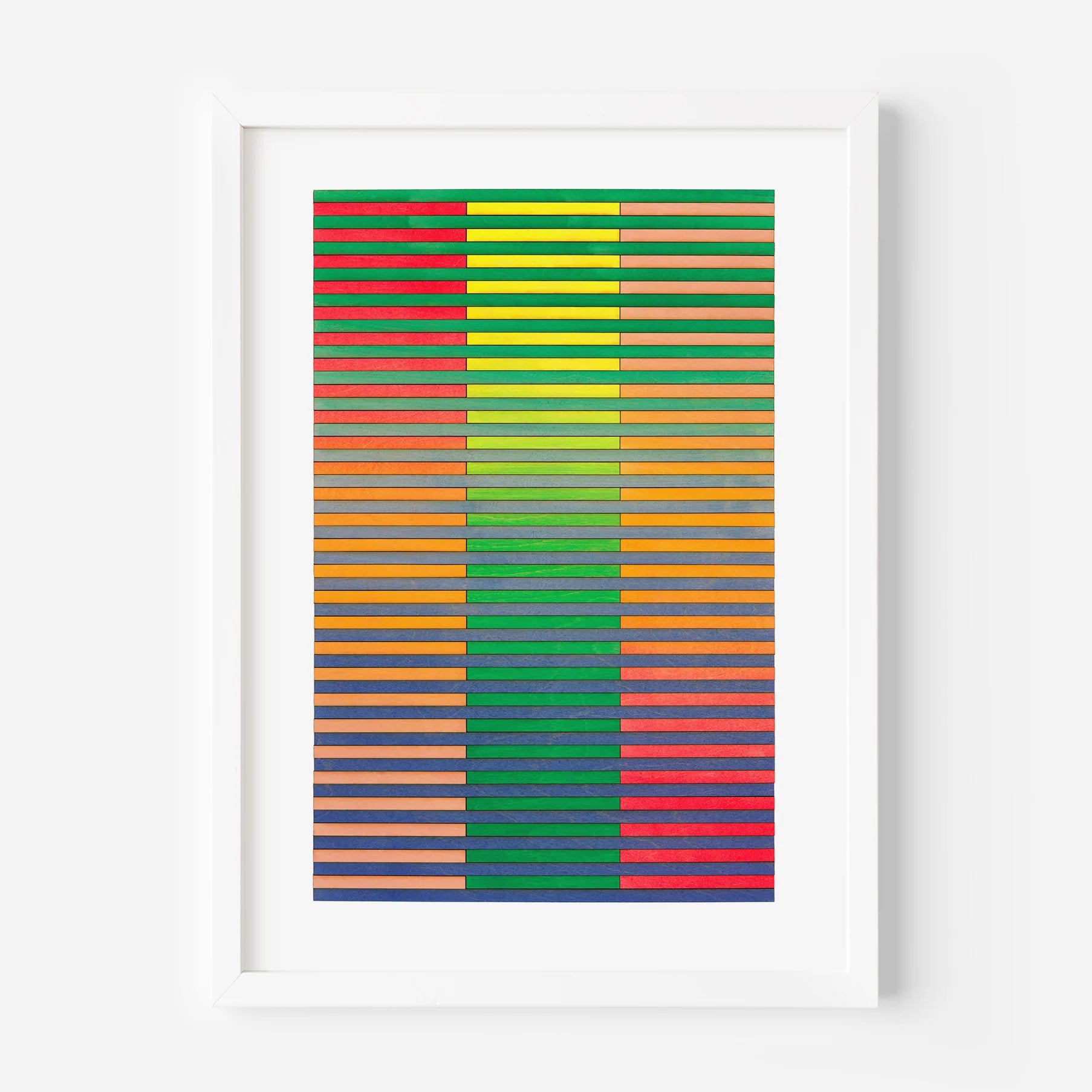 Ohio Stripe Colour Study Framed Painting | Sample Sale