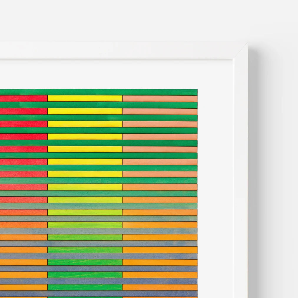 Ohio Stripe Colour Study Framed Painting | Sample Sale