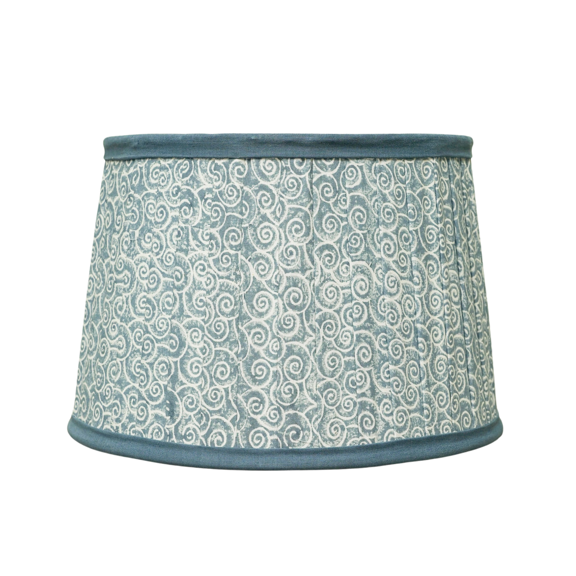 Remolino Swirl Print Pleated Lampshade - Blue