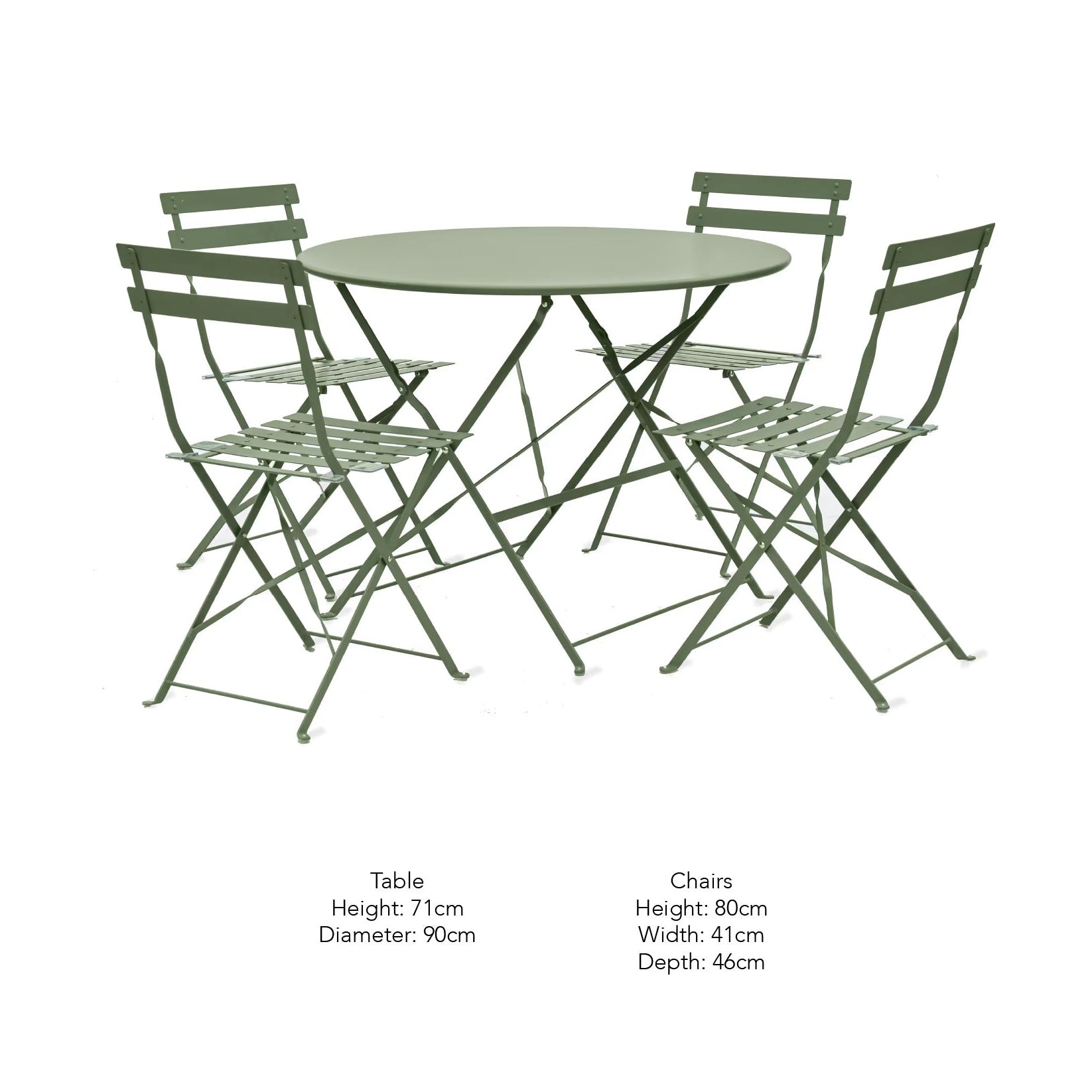 Rive Droite Bistro Table & Chairs Set | Large | Thistle Green