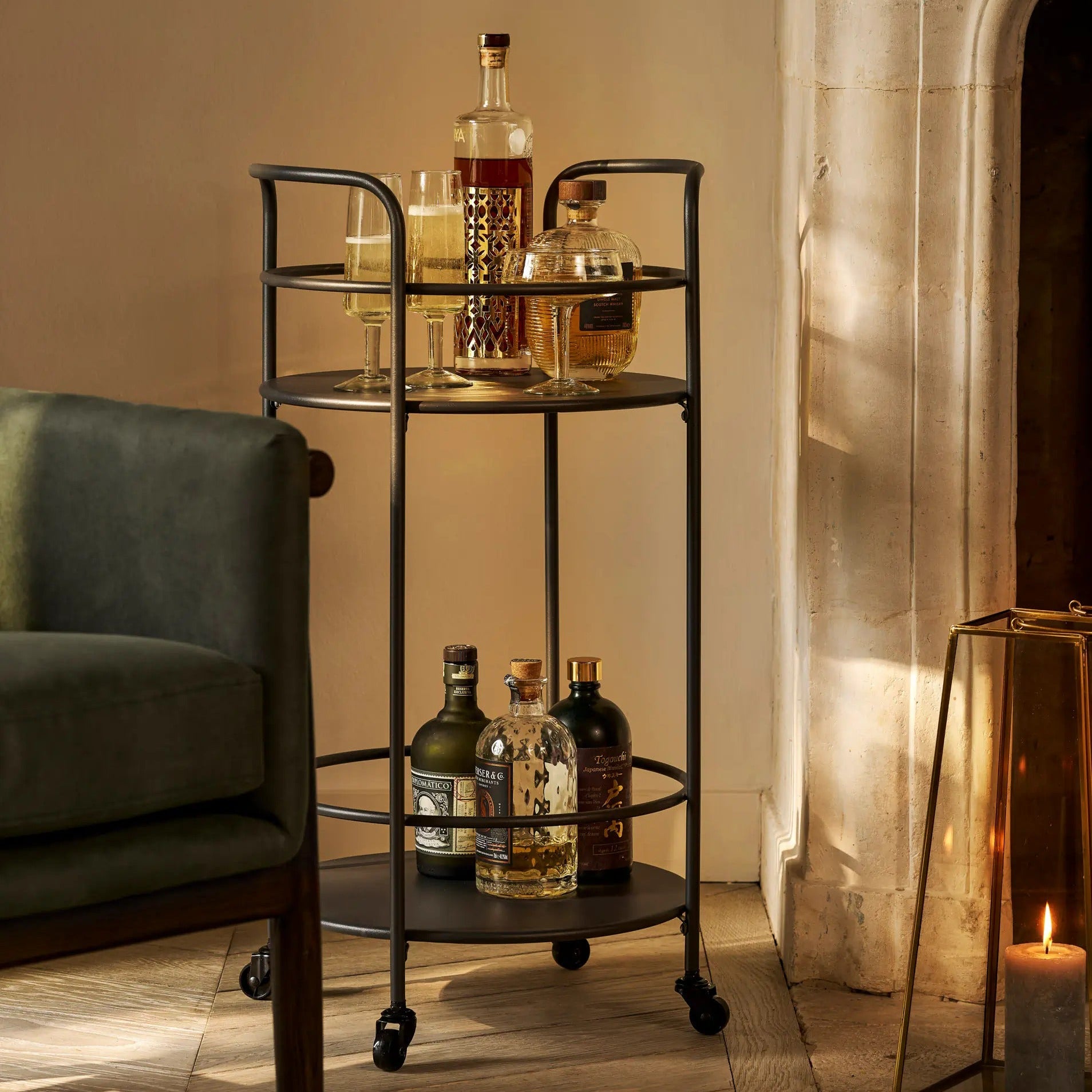 Rive Droite Drinks Trolley | Carbon