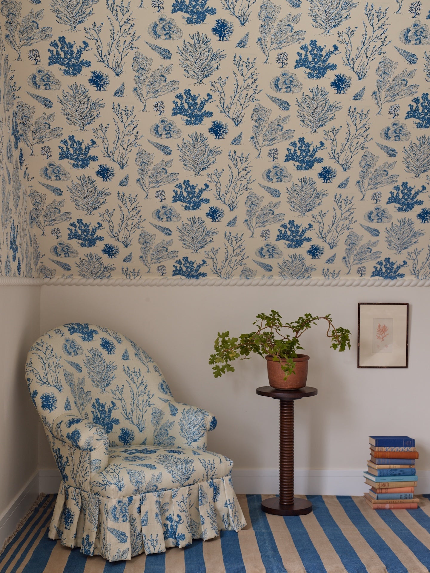 Coral Etchings Fabric - Ocean