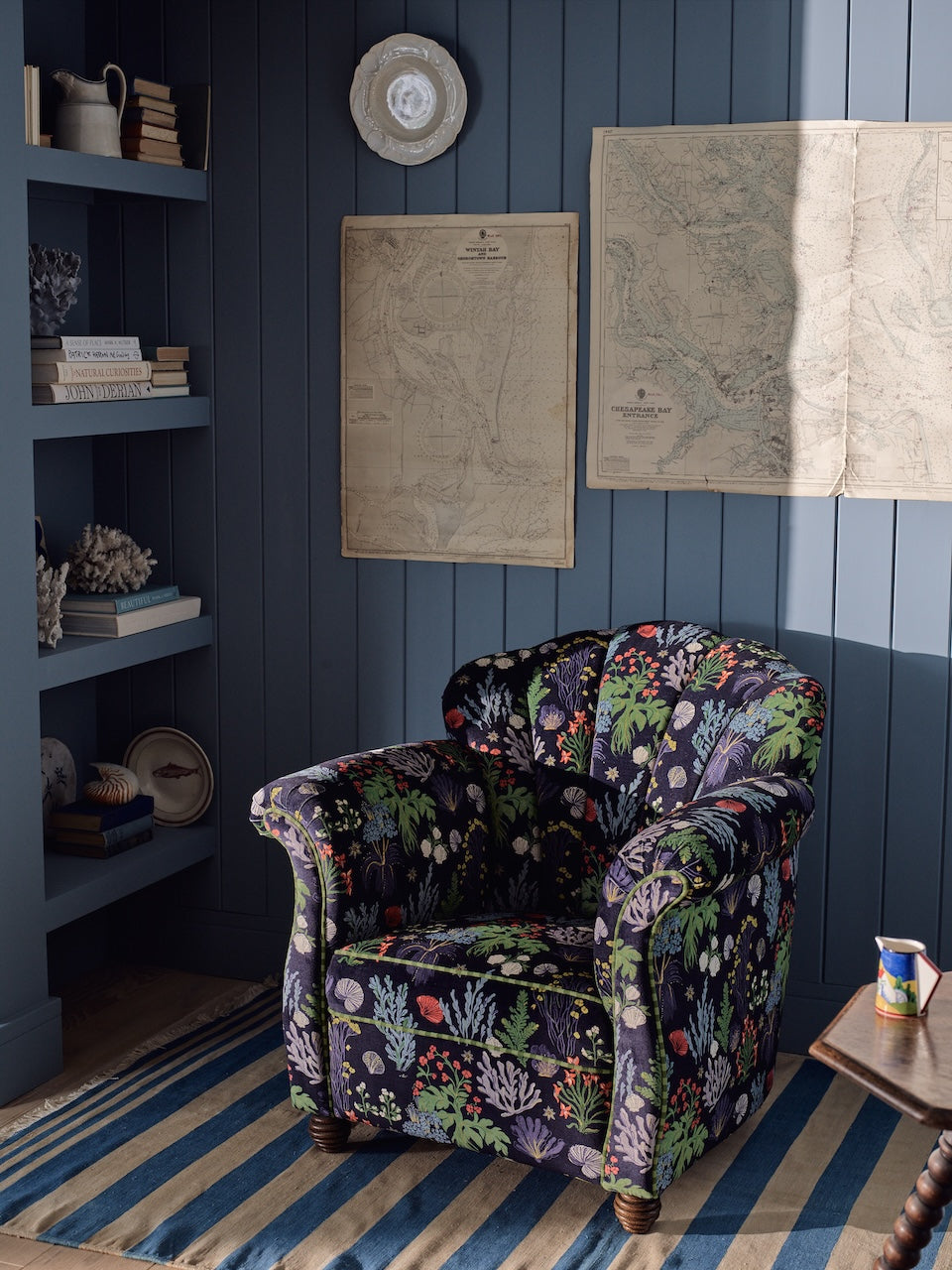 Aster and Cockle Fabric - Navy