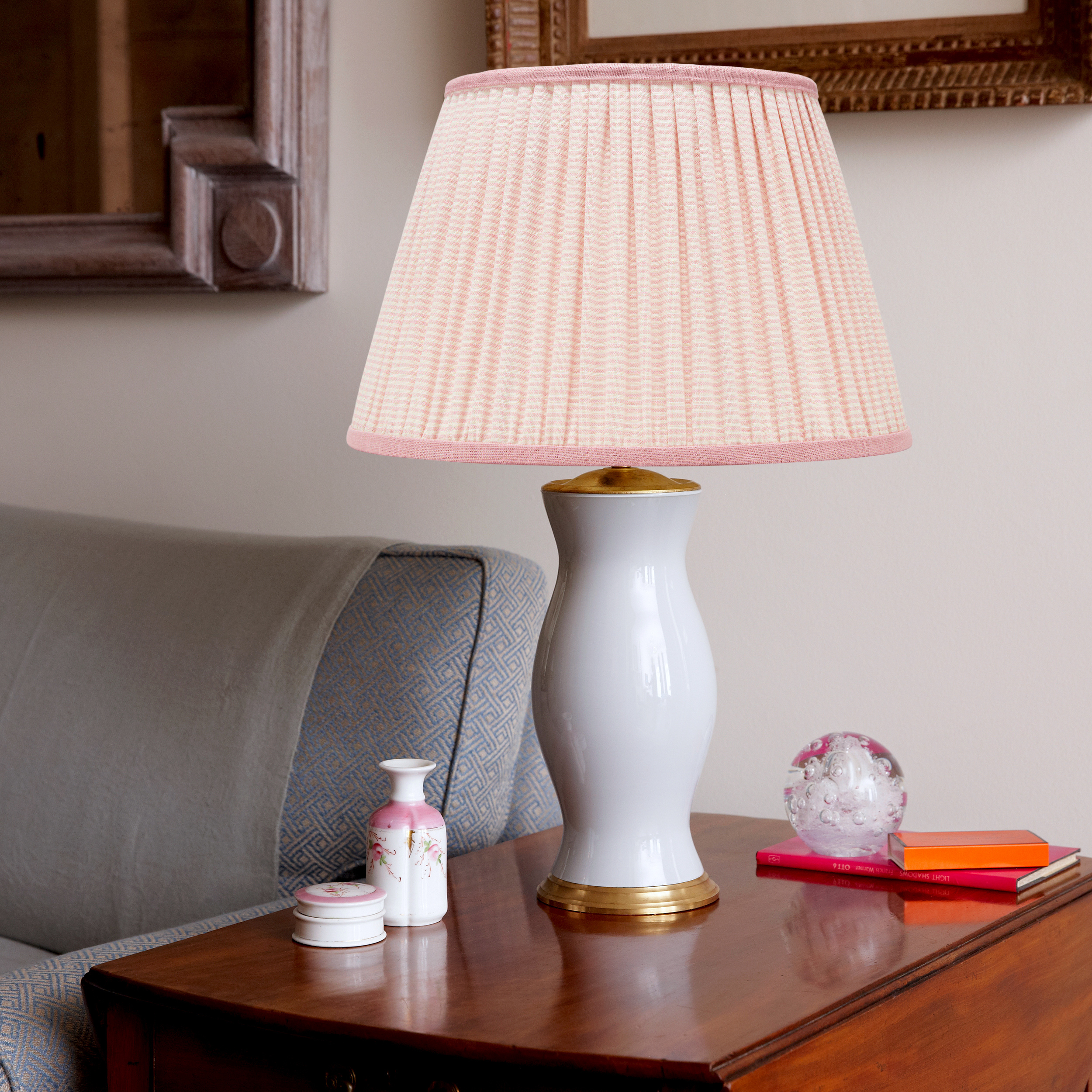 PINK STRIPED LAMPSHADE