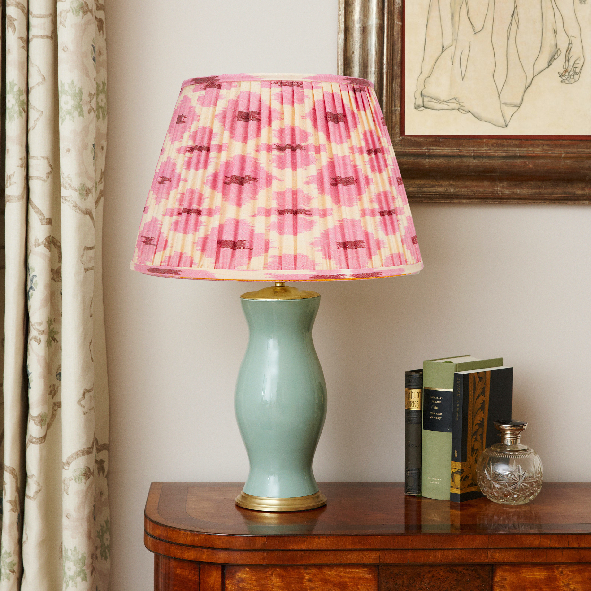 PINK AND CREAM IKAT LAMPSHADE LAMPSHADE