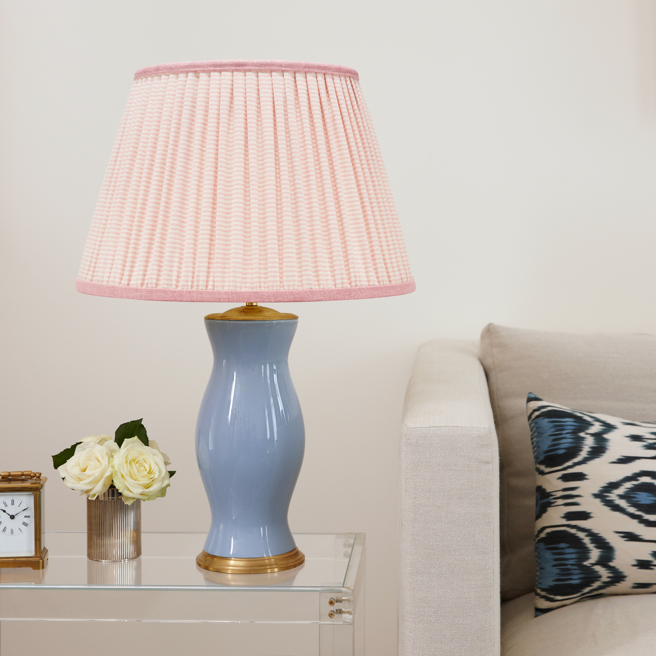 PINK STRIPED LAMPSHADE