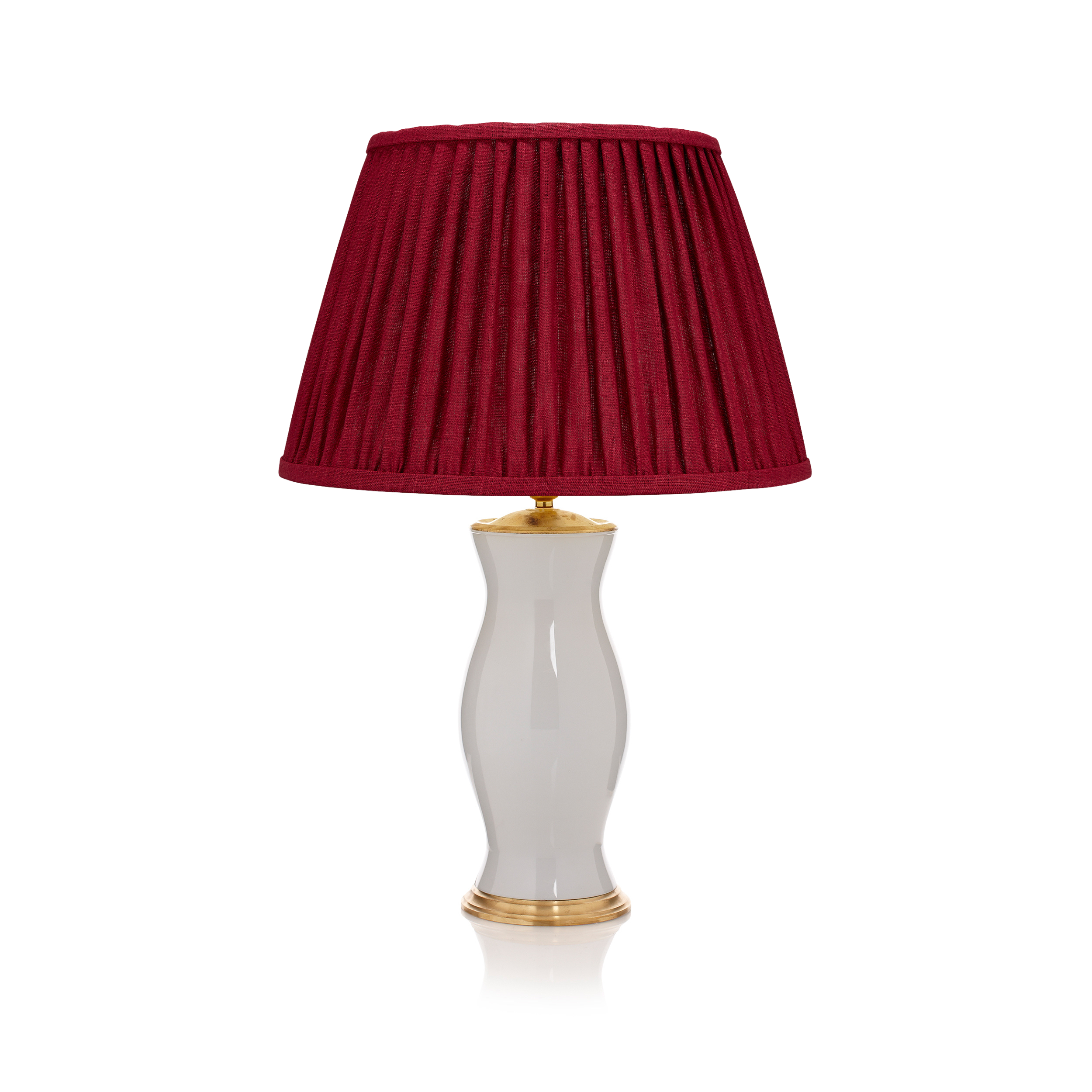 PLEATED LINEN LAMPSHADE IN RED