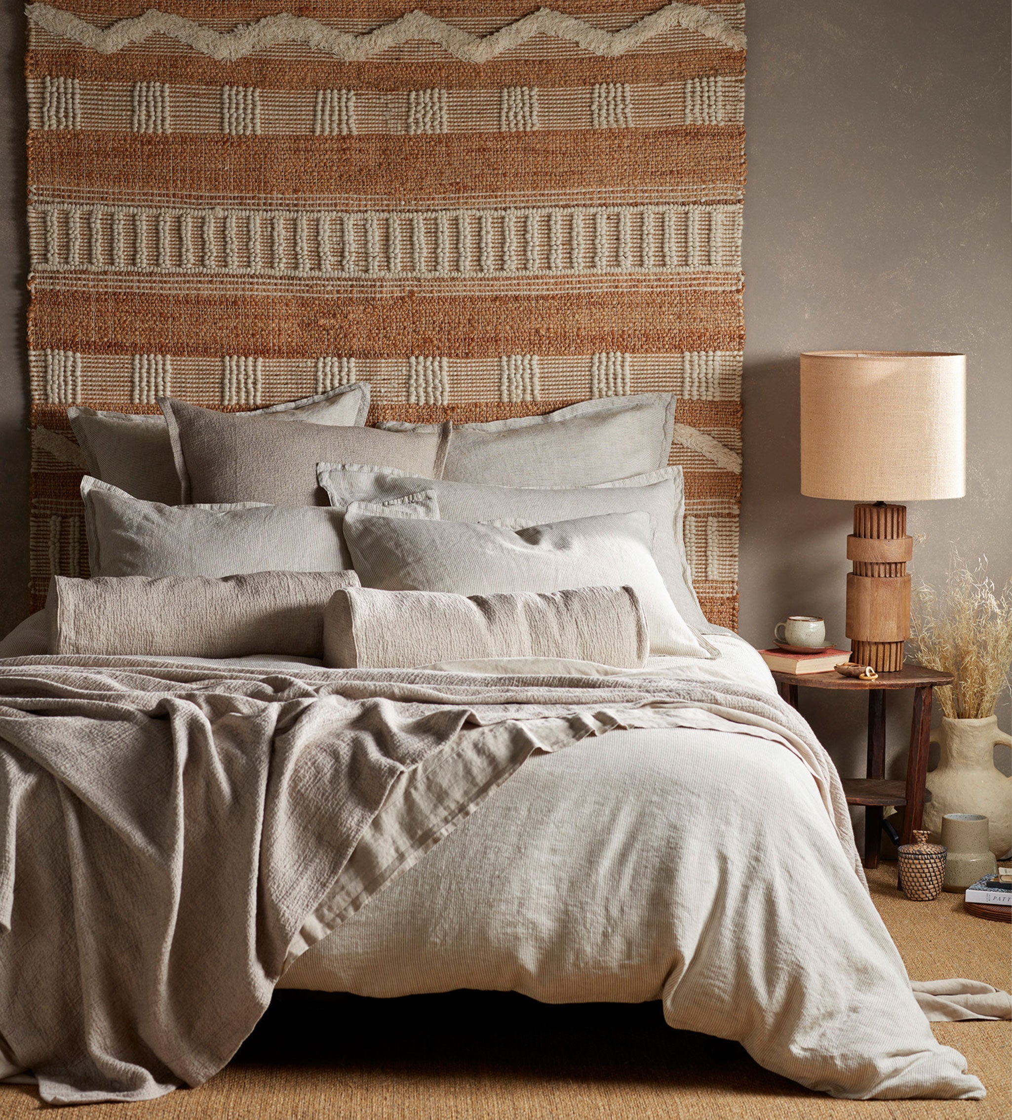 Natural Sid Stripe 100% Linen Valance