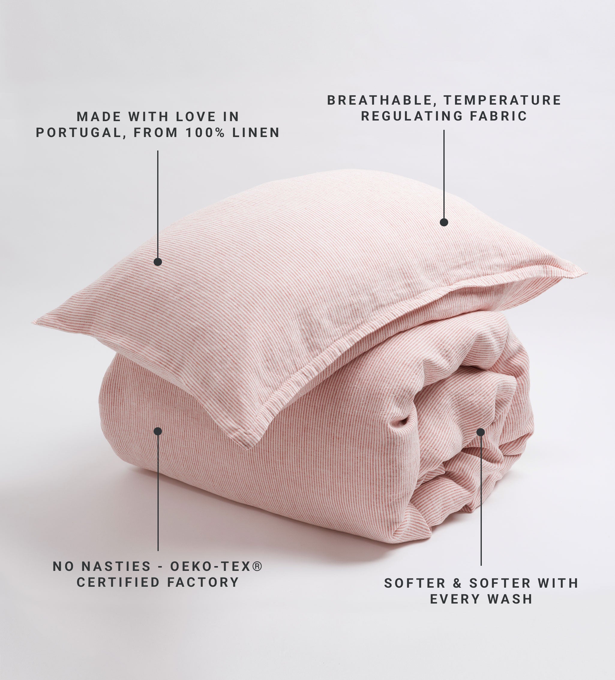 Spice Sid Stripe 100% Linen Duvet Cover