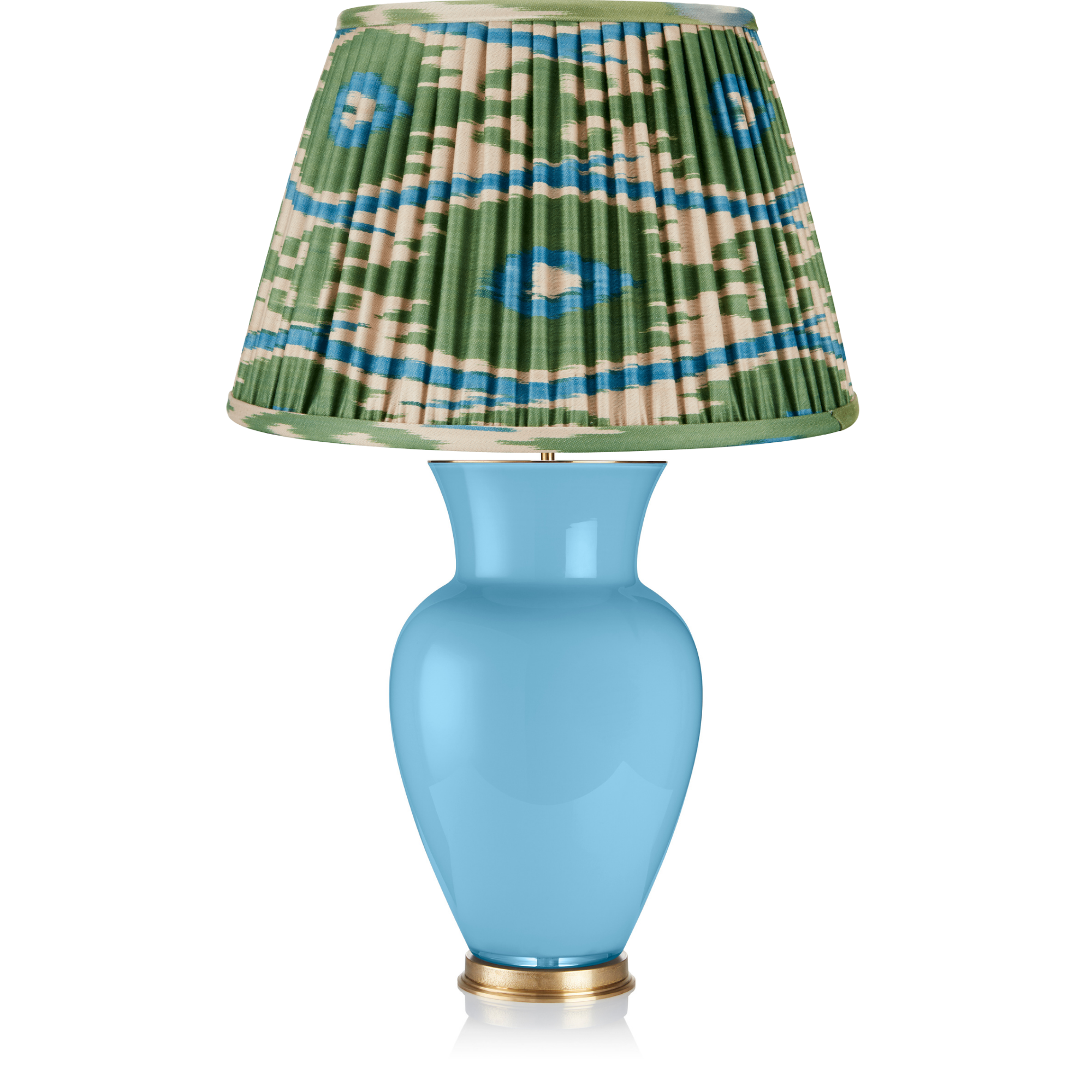 GREEN AND BLUE IKAT LAMPSHADES