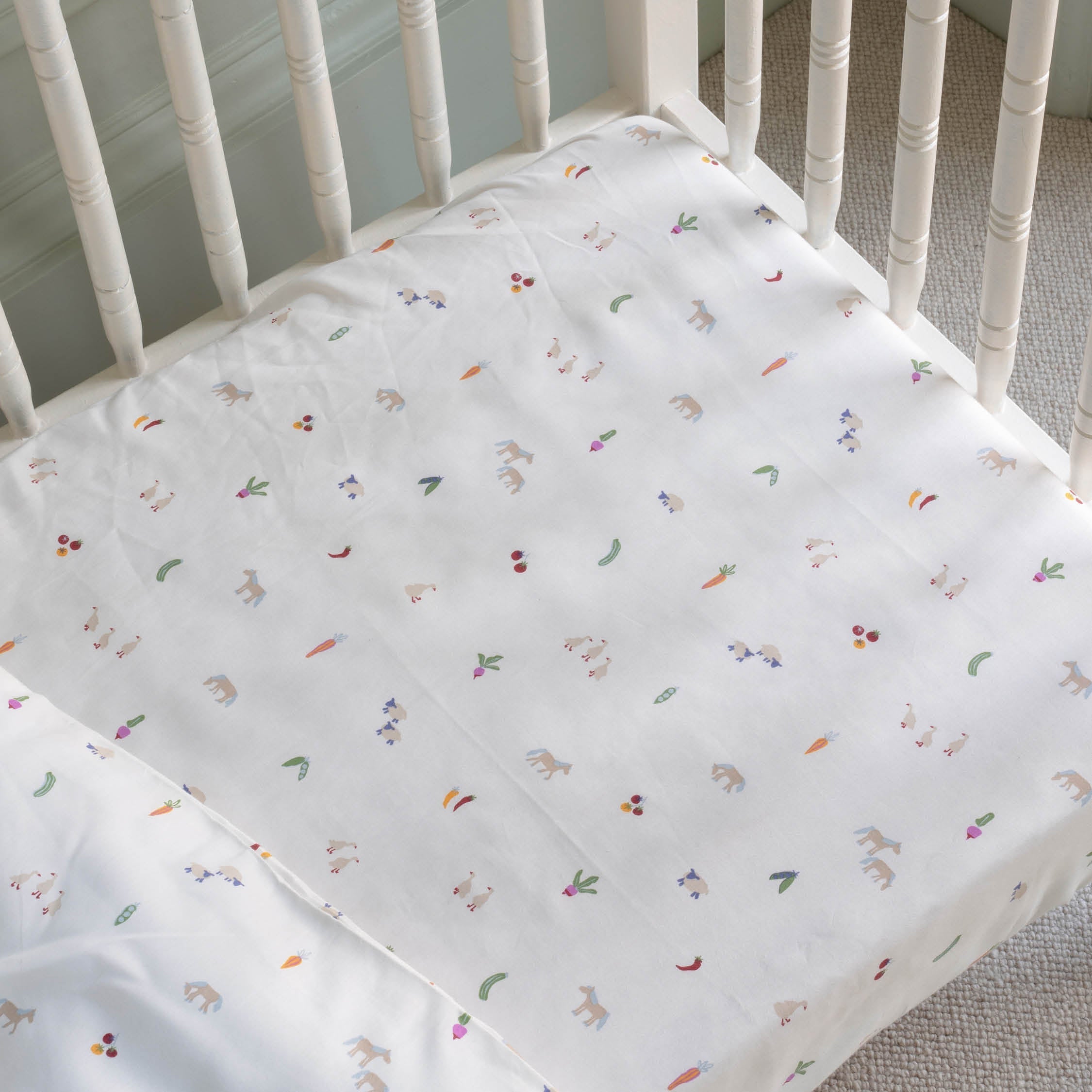 Organic Cotbed Fitted Sheet - Little Farm
