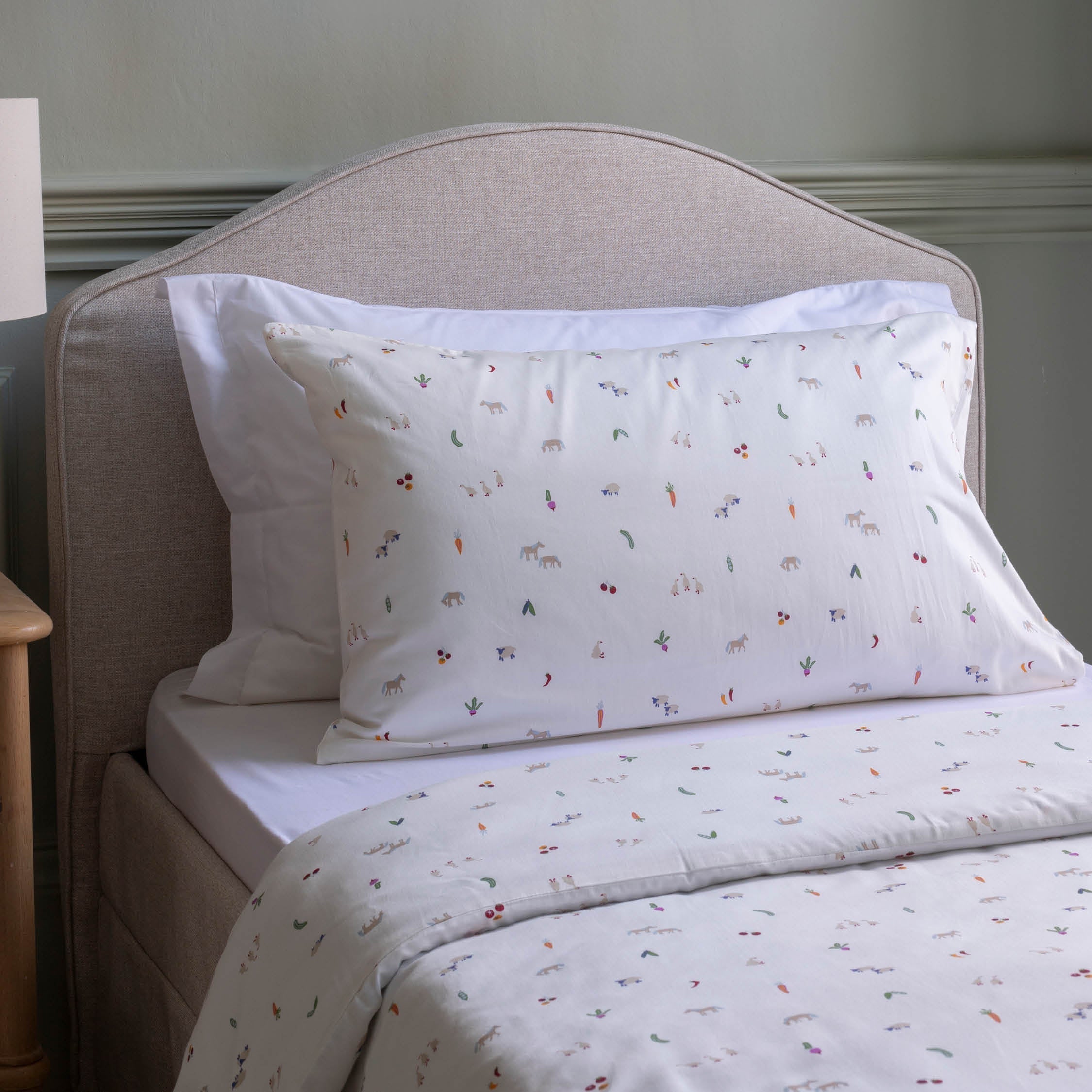 Organic Cotton Single Pillowcase - Little Farm