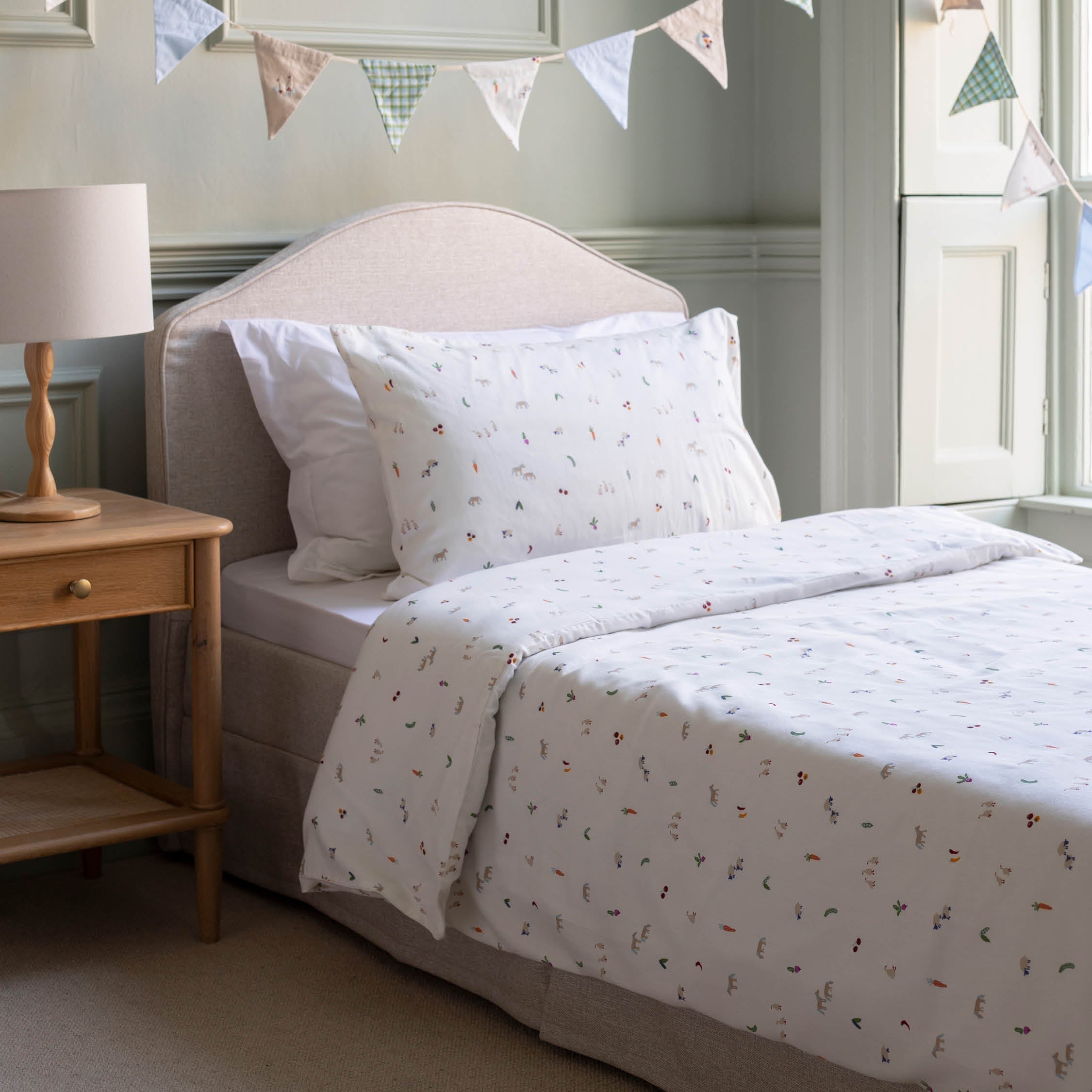 Organic Cotton Single Pillowcase - Little Farm