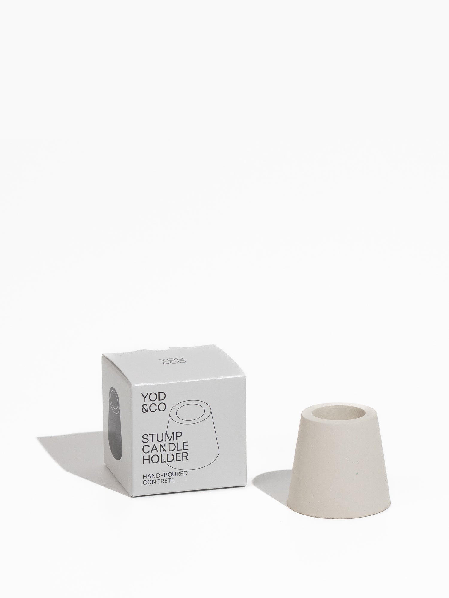 Stump Candle Holder - Light Grey