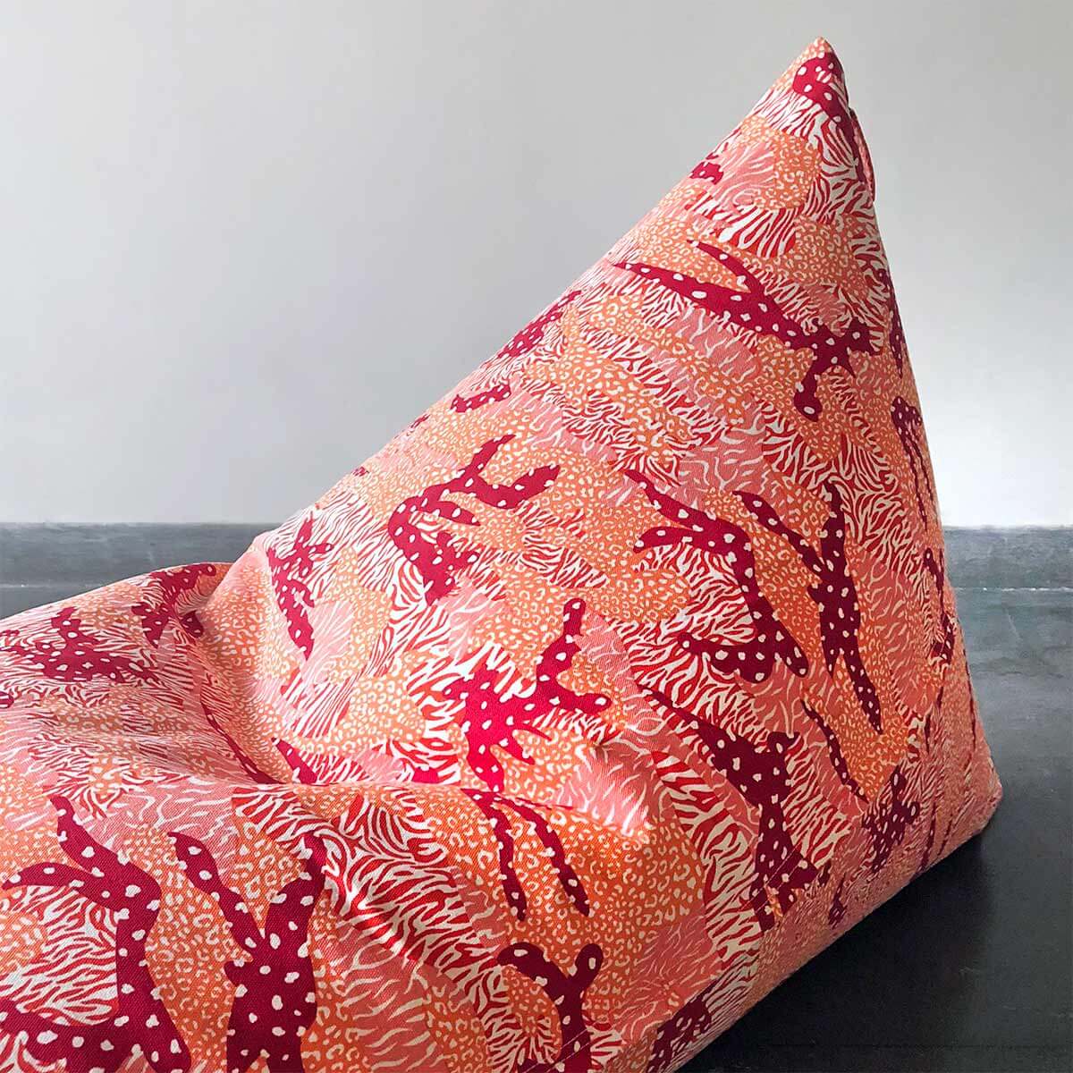 Orange Big Cat Camo Bean Bag Cover