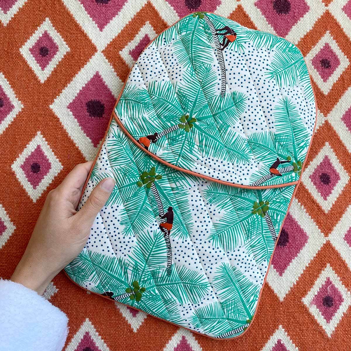 Coconut Palm Pickers Hot Water Bottle Cover