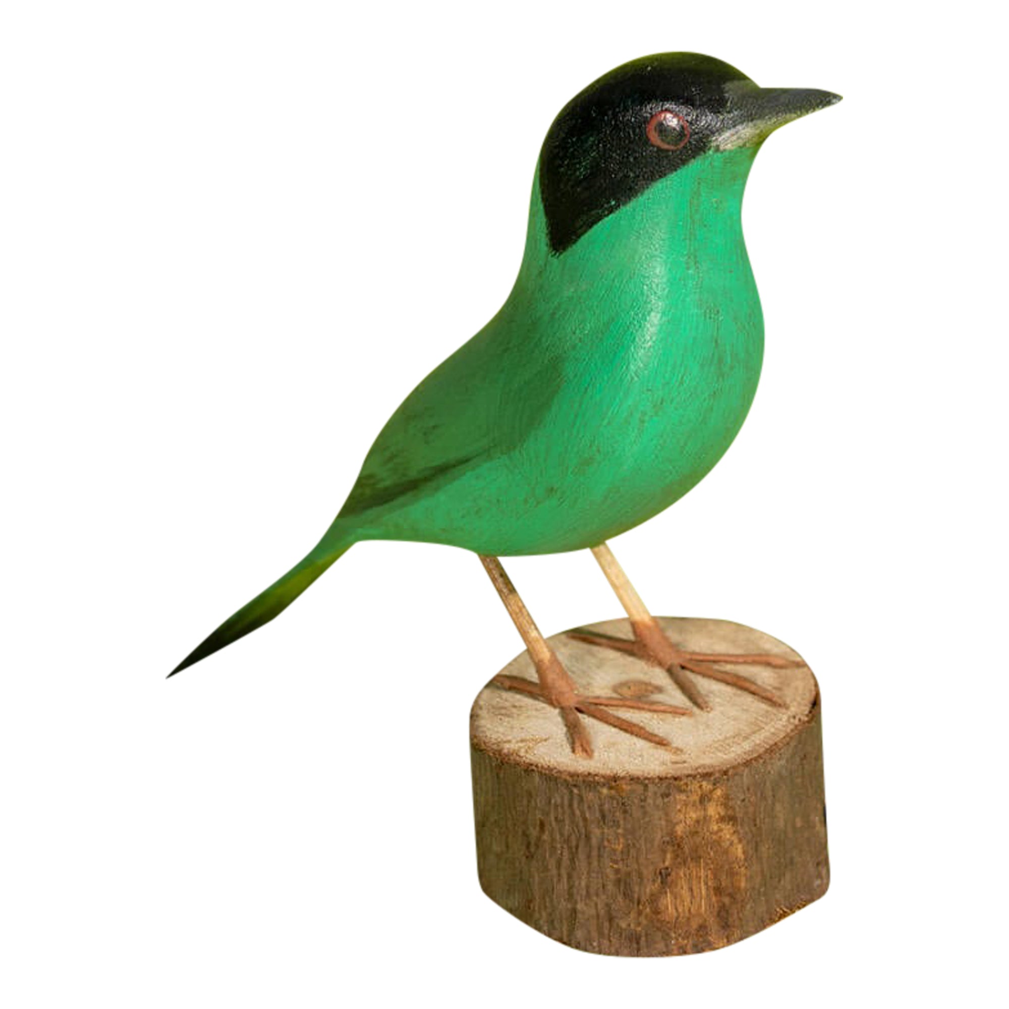 Sai Verde Hand-carved Brazilian Bird Ornament