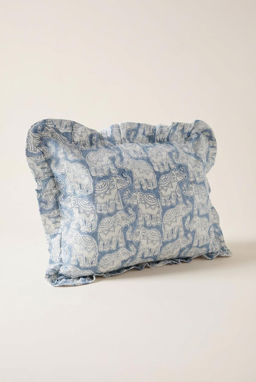 Blue Elephant Baby Pillowcase