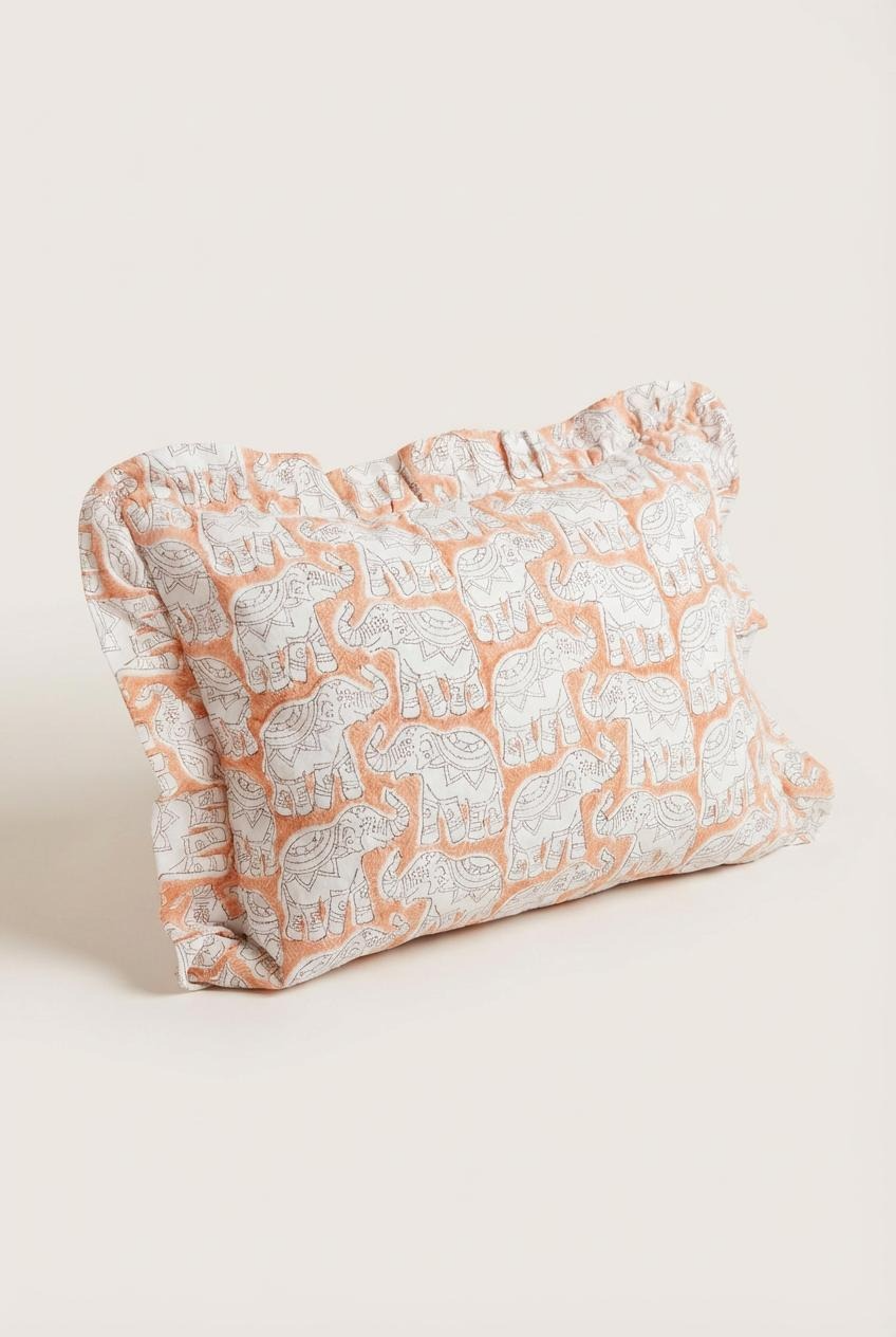Peach Elephant Baby Pillowcase