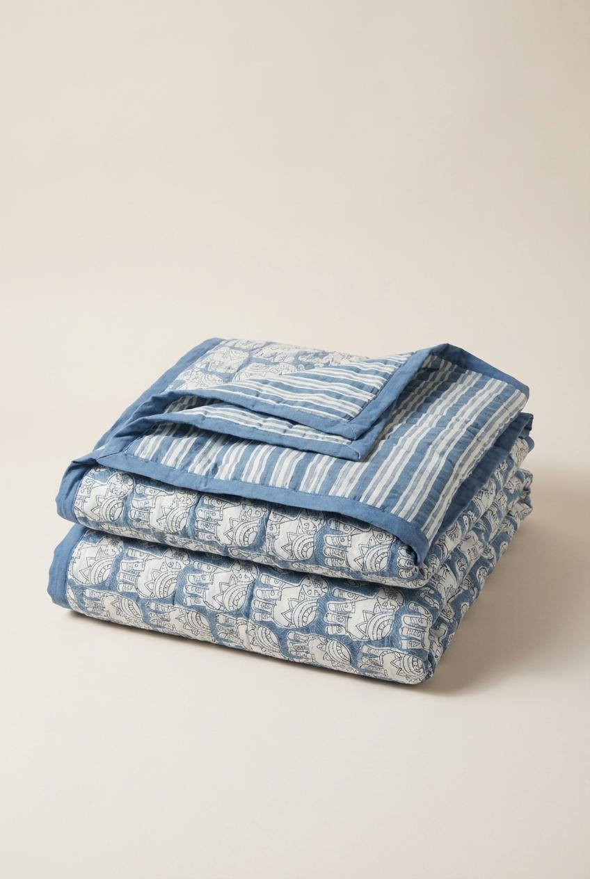 Blue Elephant Toddler / Single Quilt