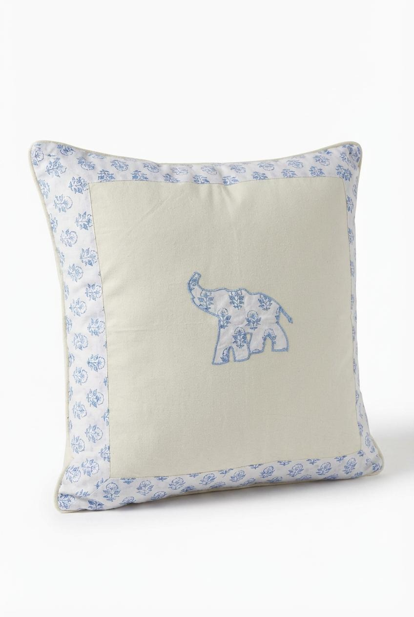 Blue Elephant Cushion Cover