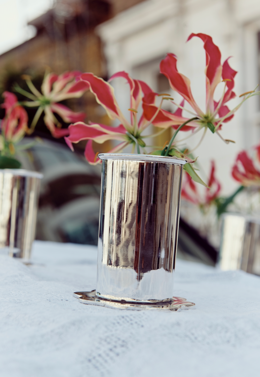 Marla Primrose Scallop Silver Plate Bud Vase