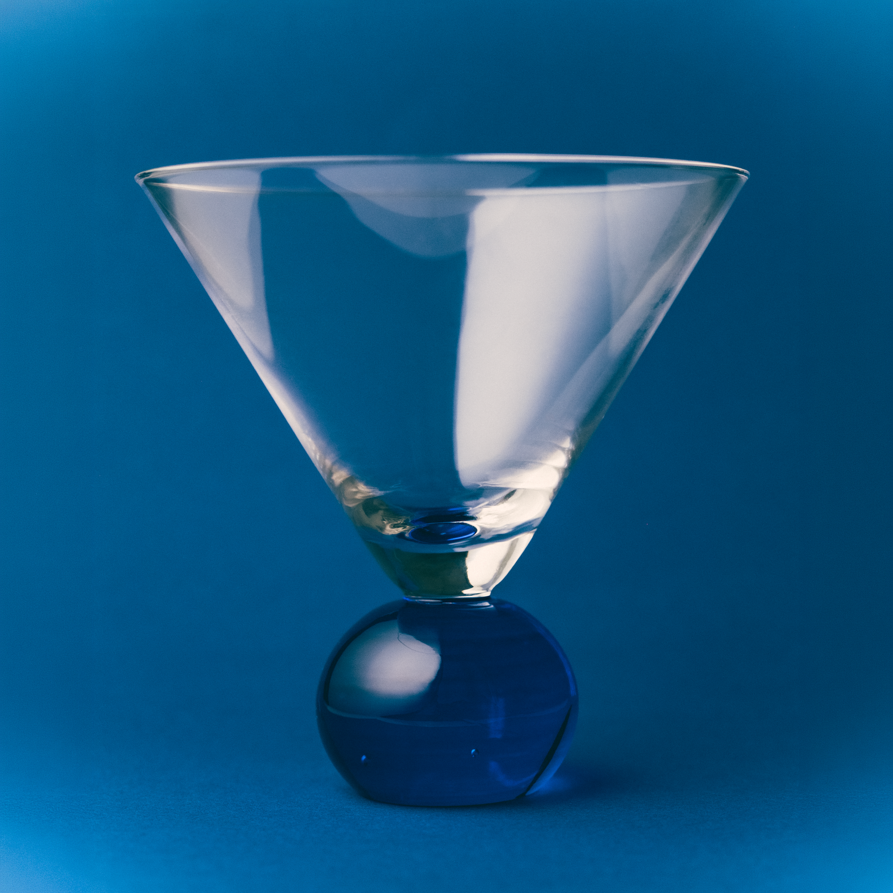 Cocktail Glasses in Cobalt Blue & Clear | Set of 2