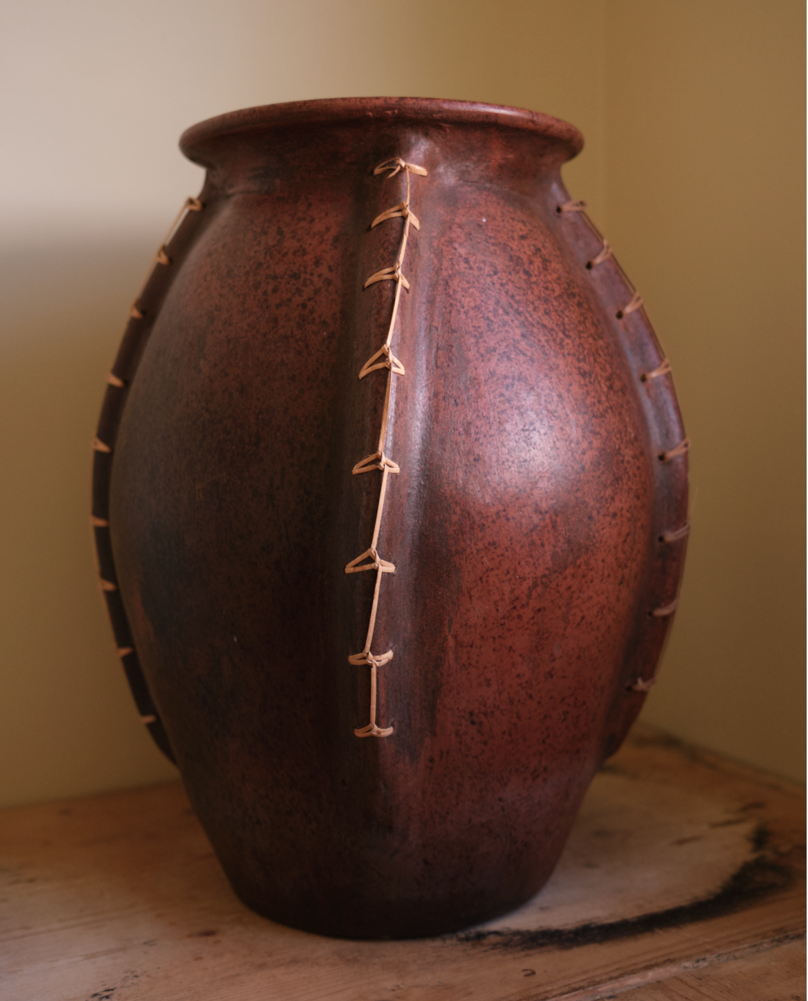 Swedish floor Vase with bindings