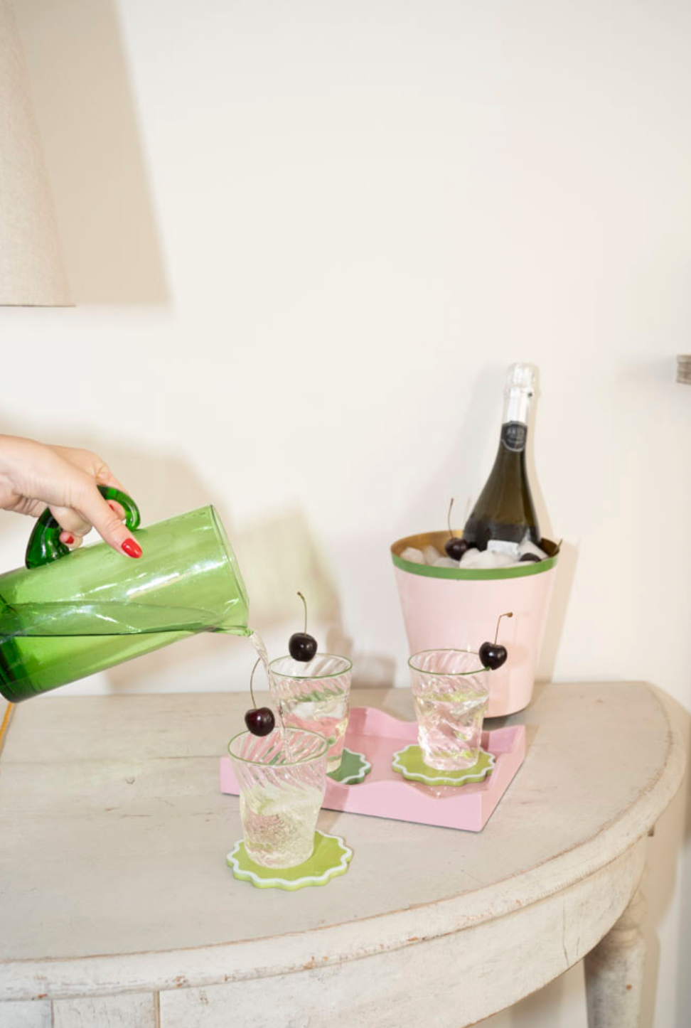 The Adrienne Venetian Tumbler in Green