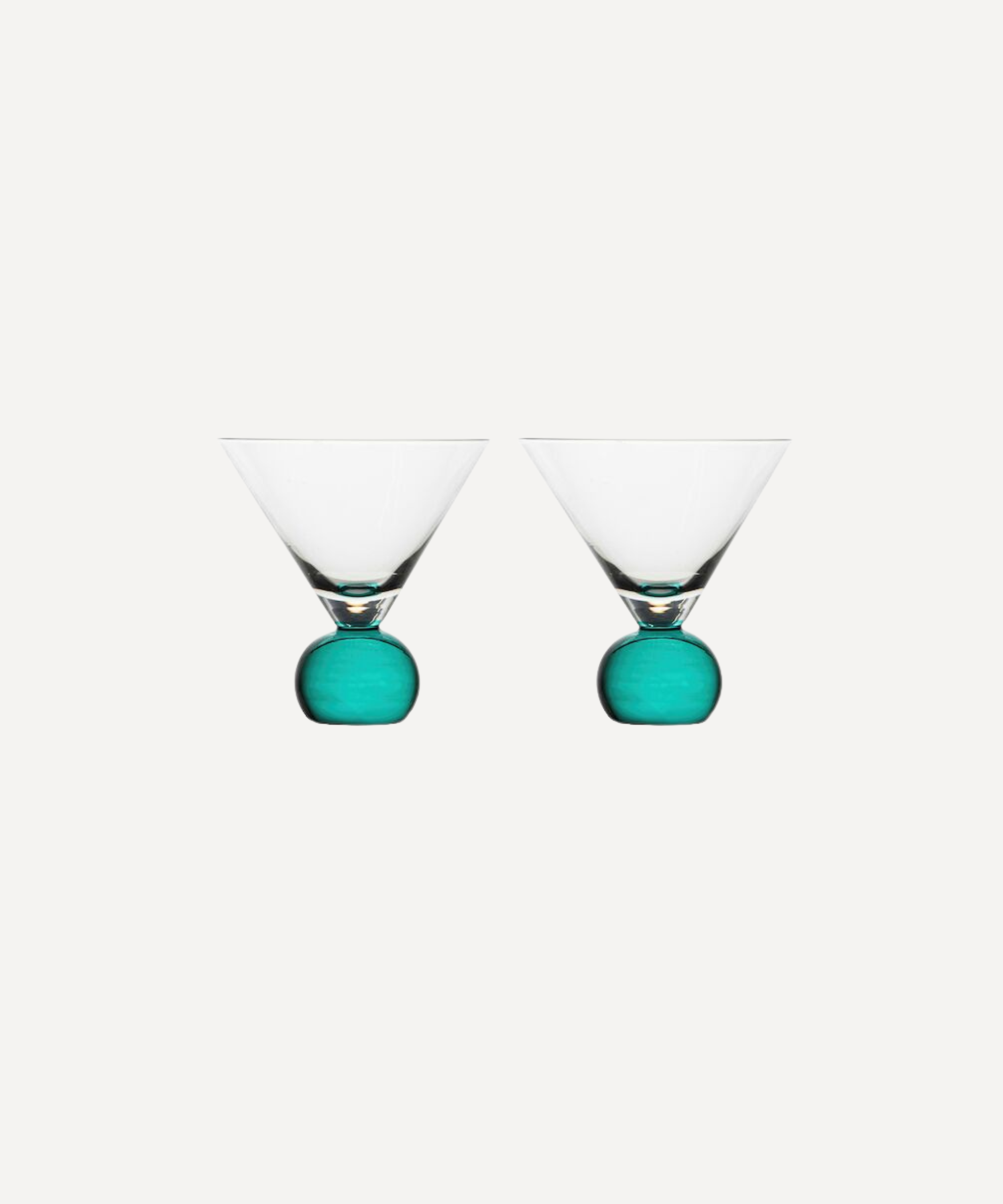 Cocktail Glasses, Green/ Clear - Set of 2