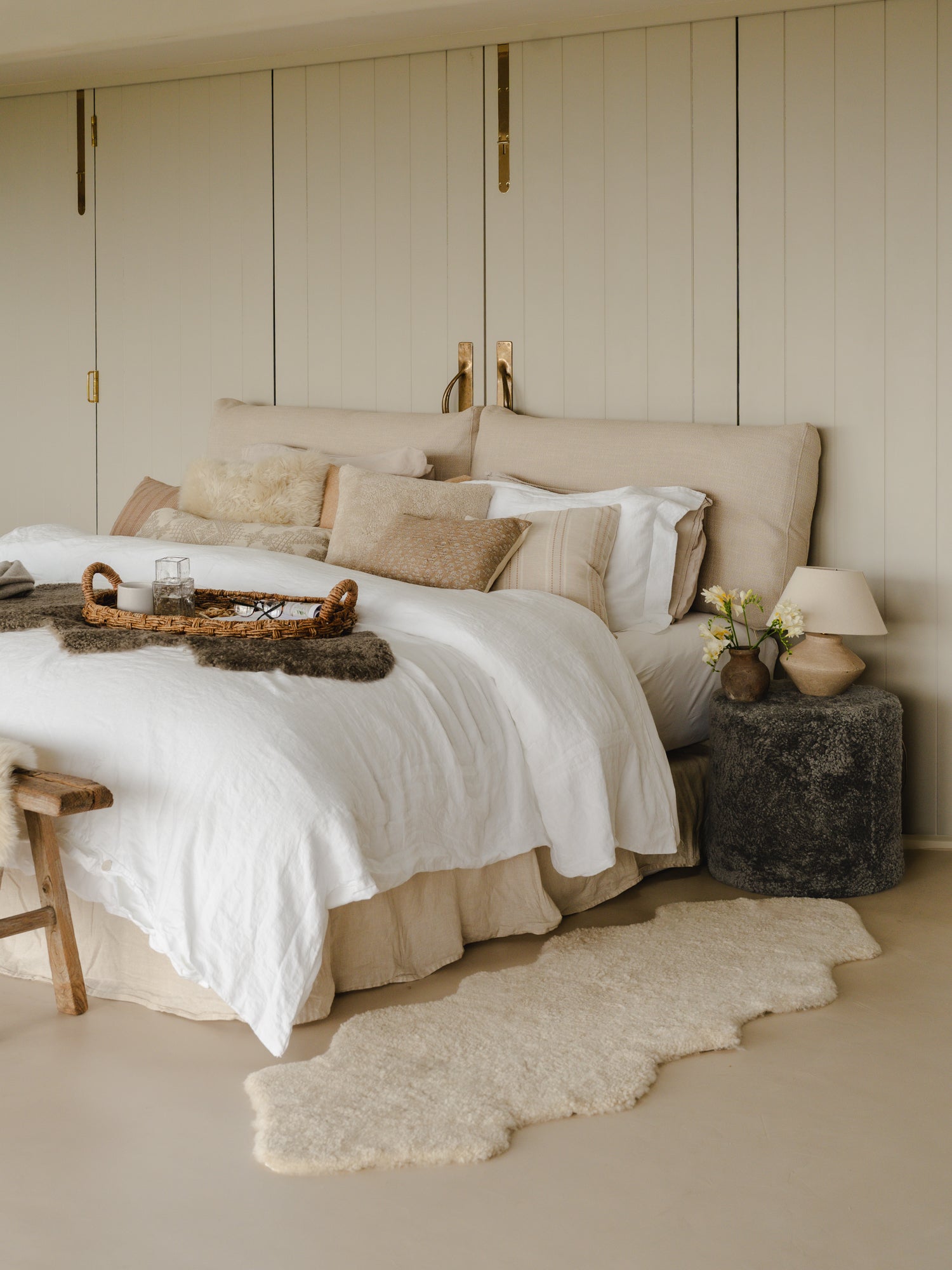Double Shearling Rug - Cream