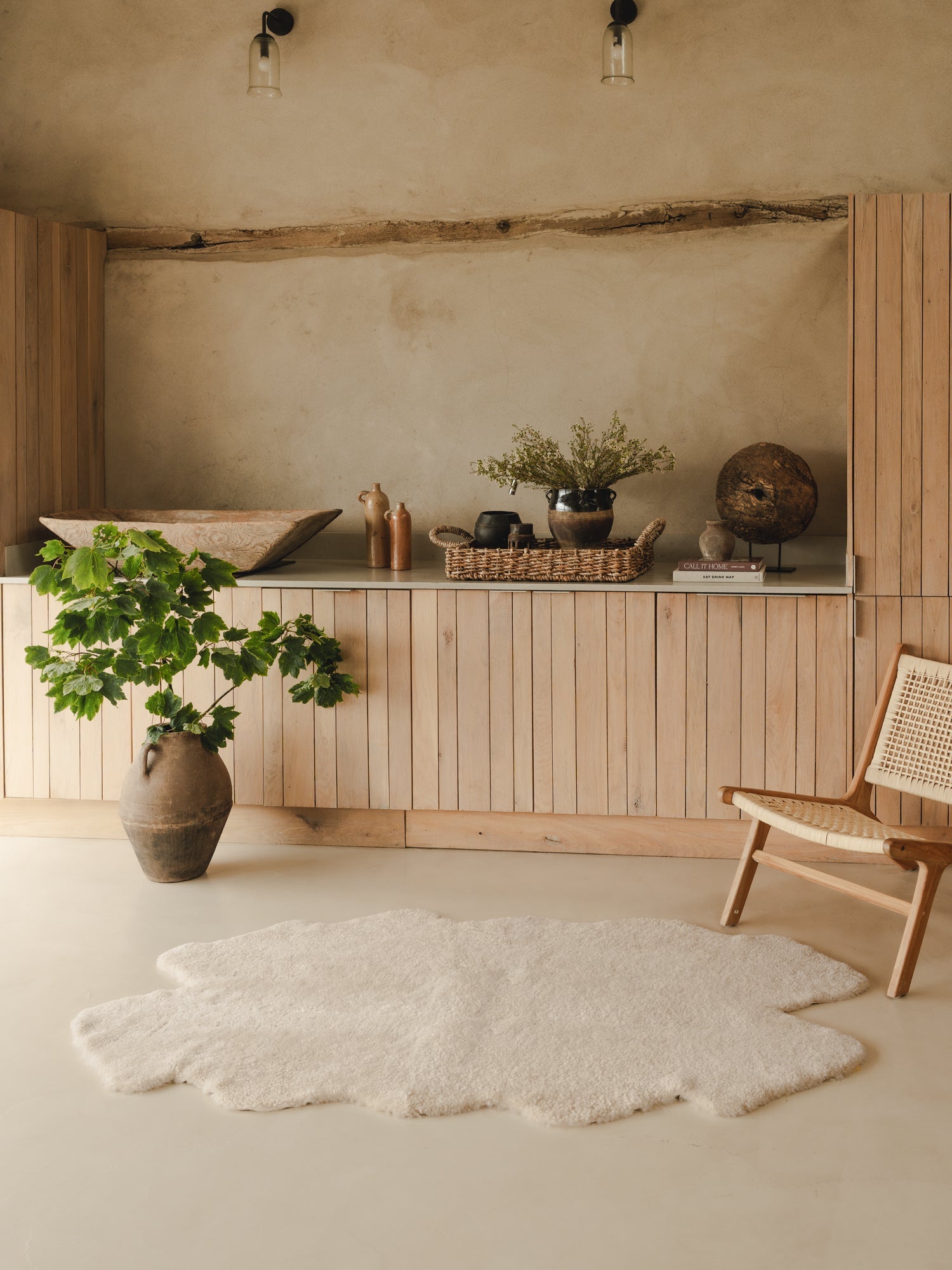 Quatro Shearling Rug - Cream