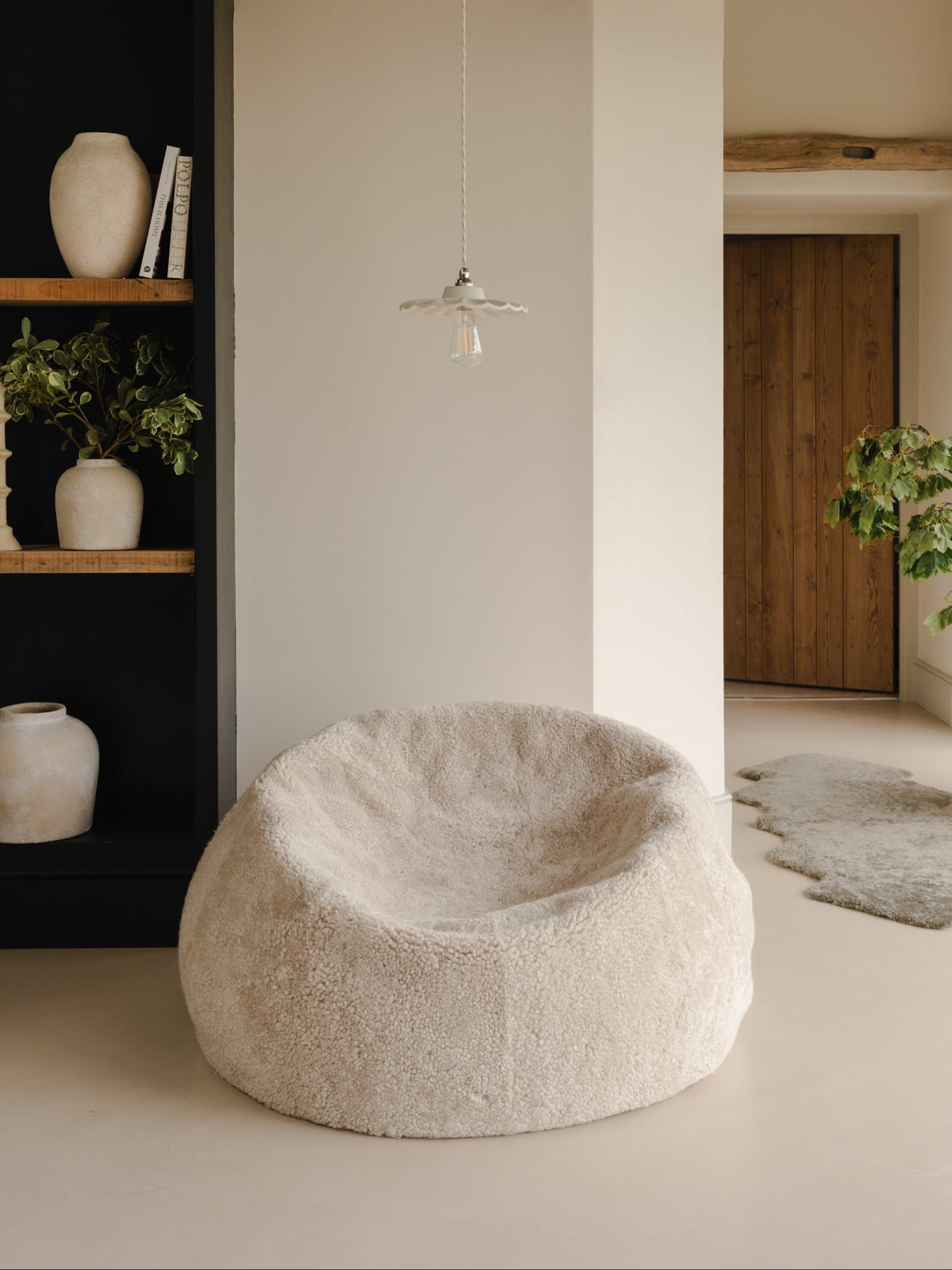 Giant Shearling Beanbag - Moonlight