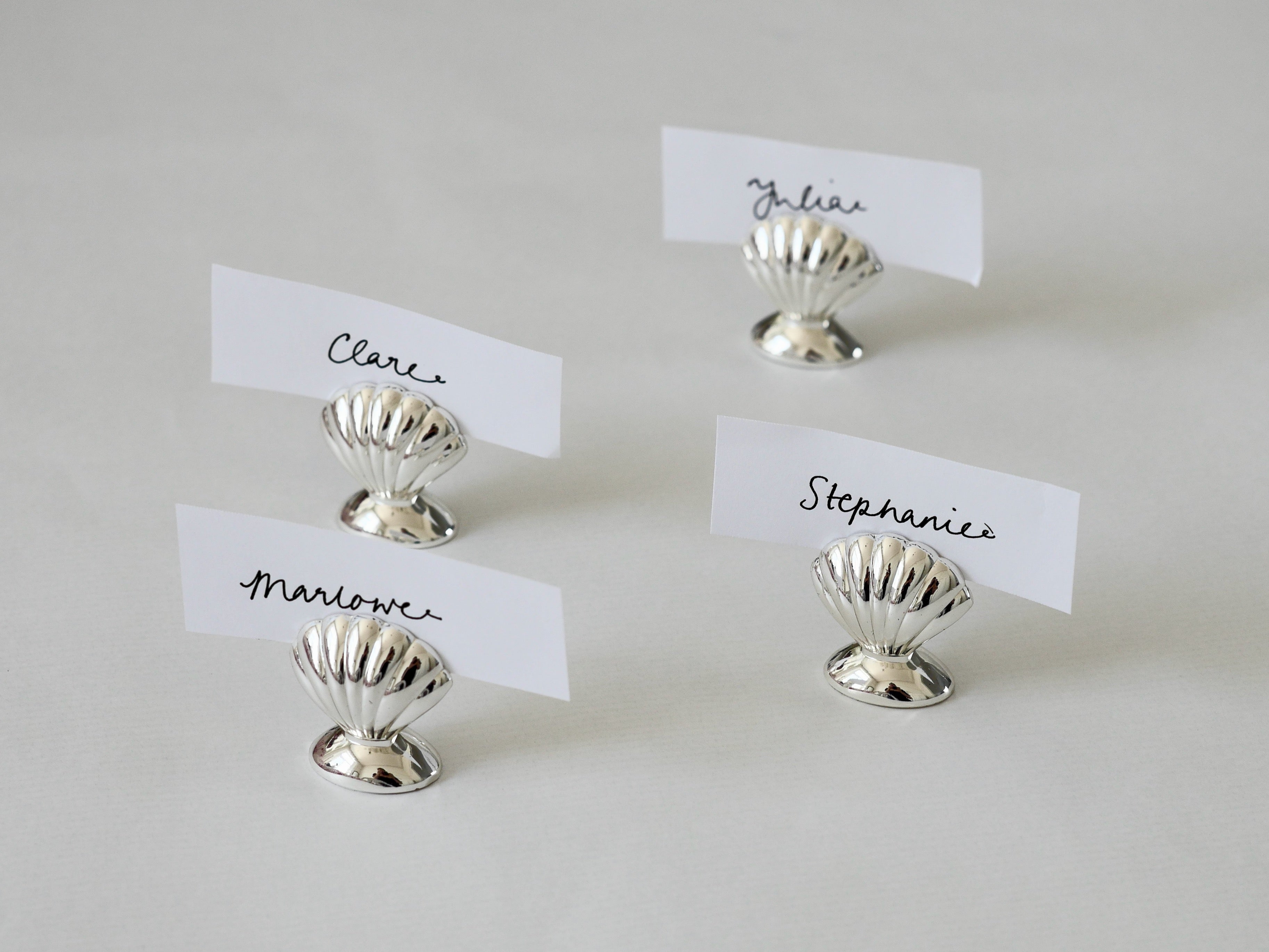 Marla Primrose Shell Place Card Holders – Set of 4