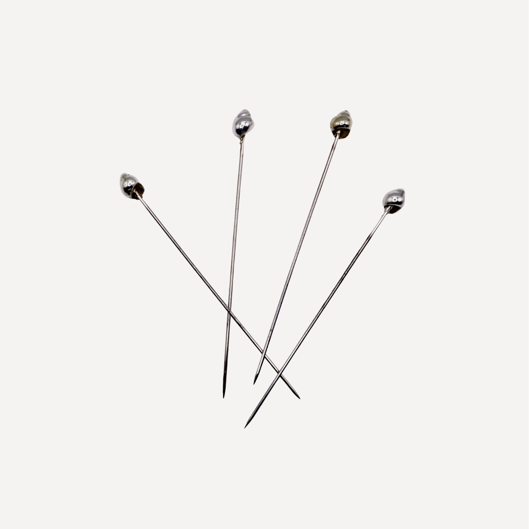 Silver Plate Shell Cocktail Sticks | Set of 4