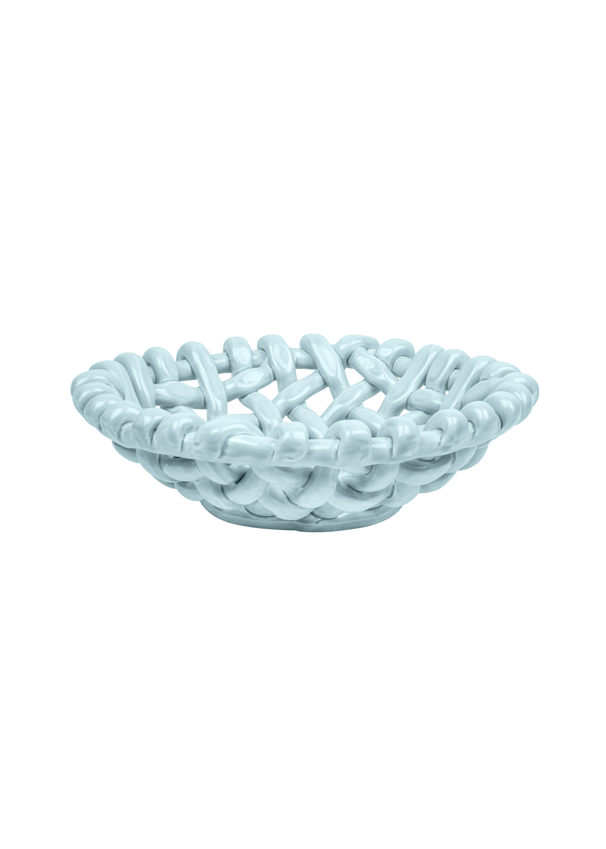 Sky Blue Basketweave Bowl | Small