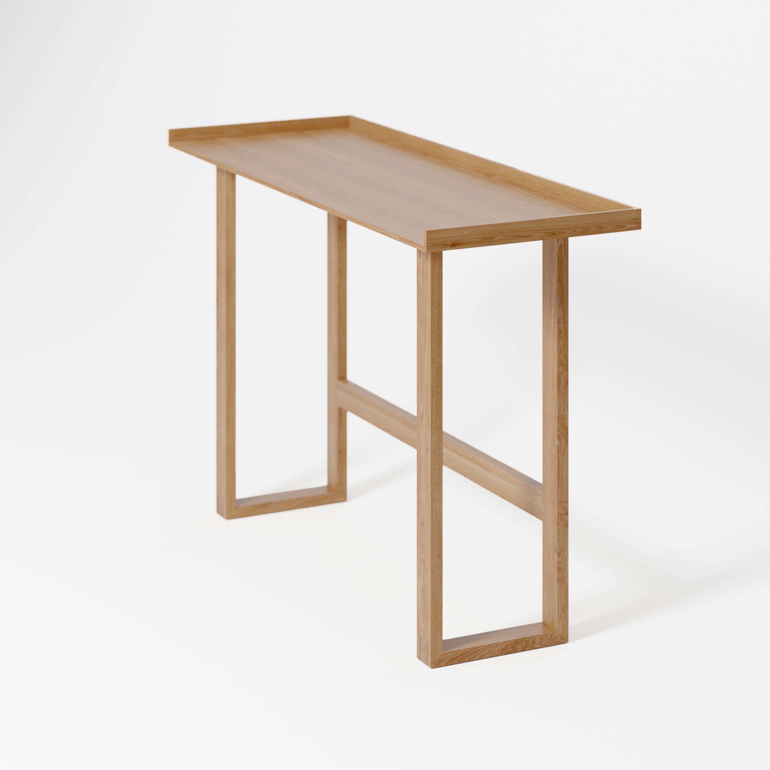 Slim Laptop Writing Table - Oak