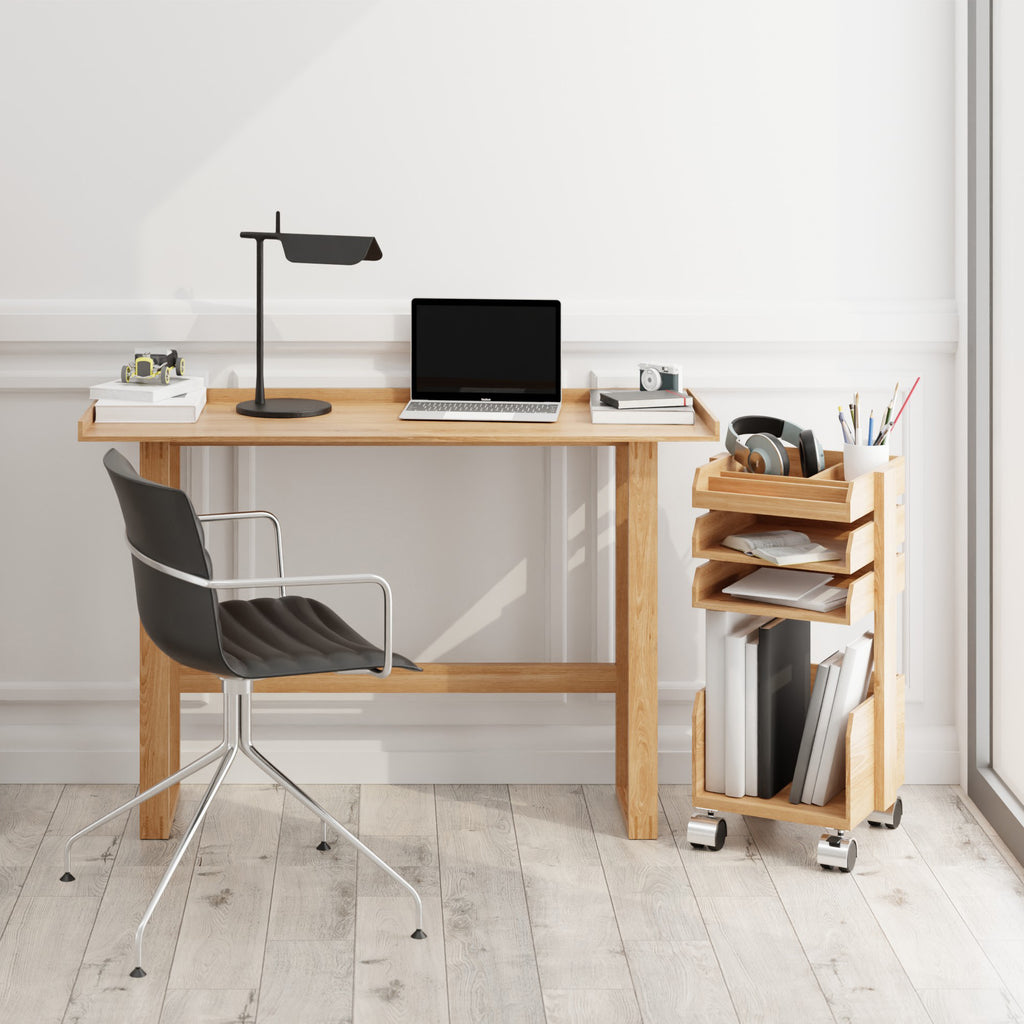 Slim Laptop Writing Table Oak