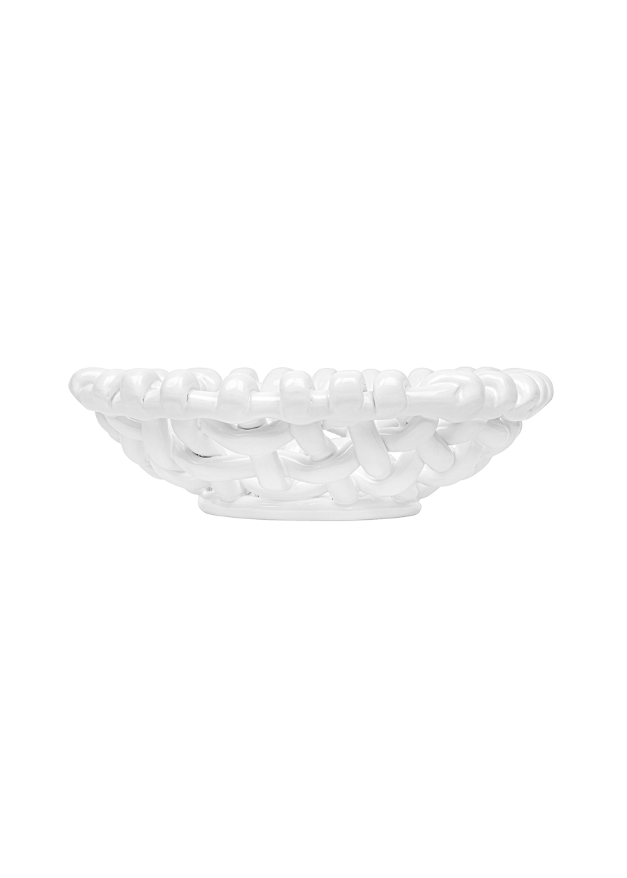 White Basketweave Bowl | Small