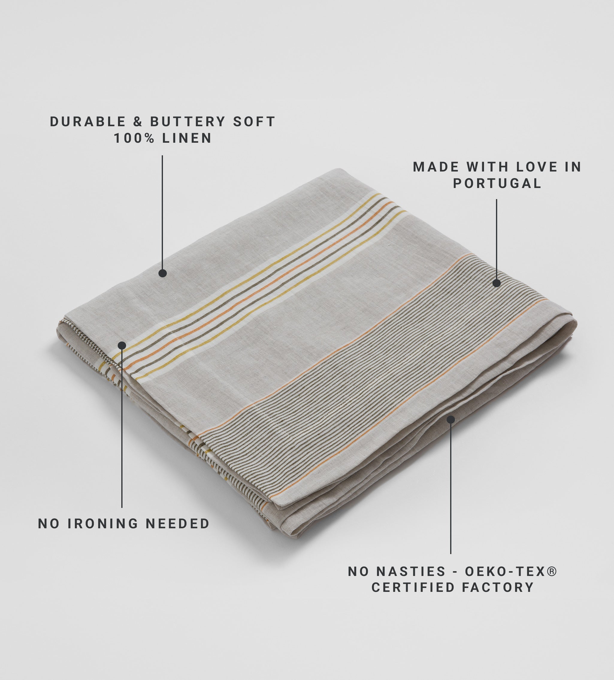Sophie Stripe 100% Linen Tablecloth